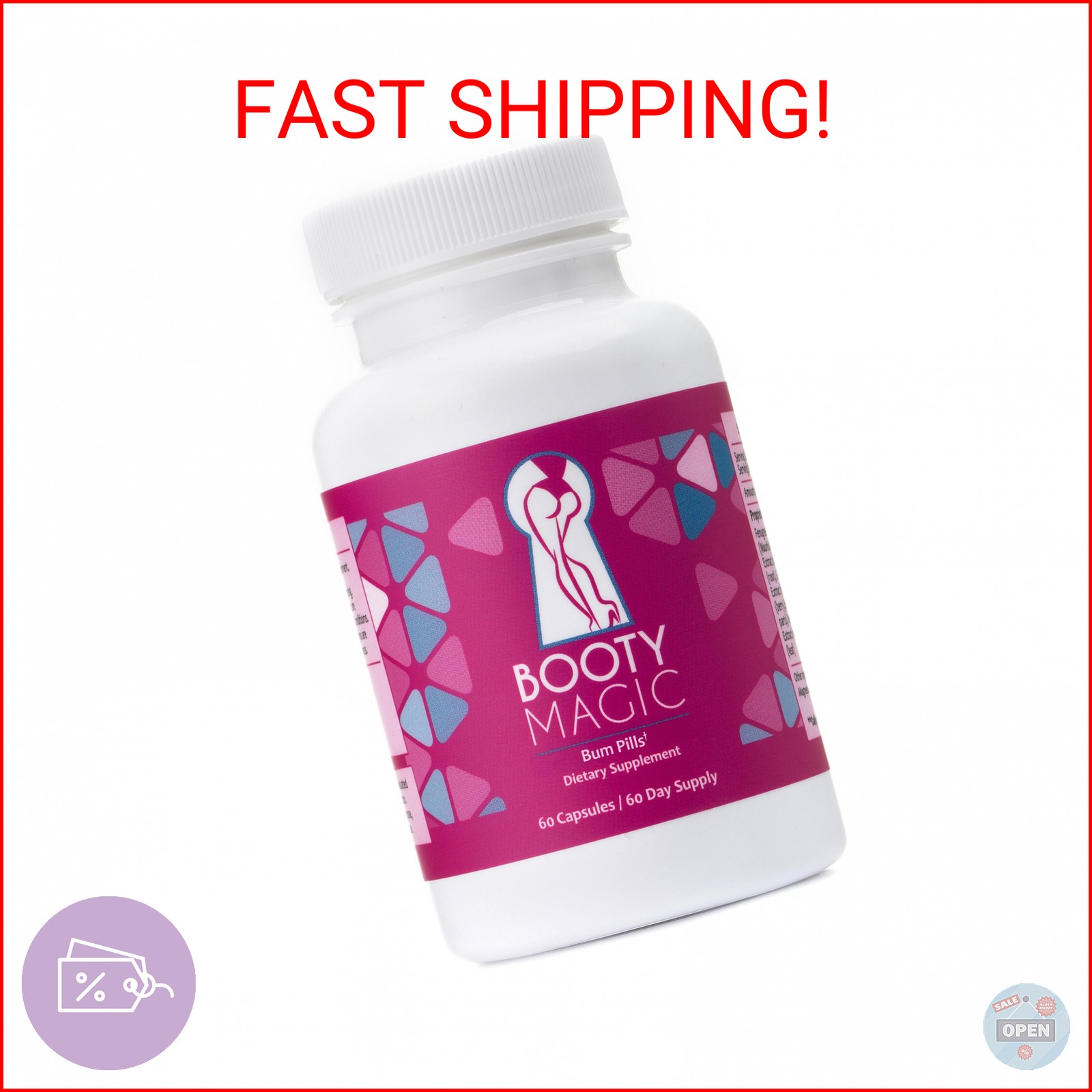 Booty Magic Butt Enhancement Pills – 2 Months Supply of Booty Pills, Bum Pills f