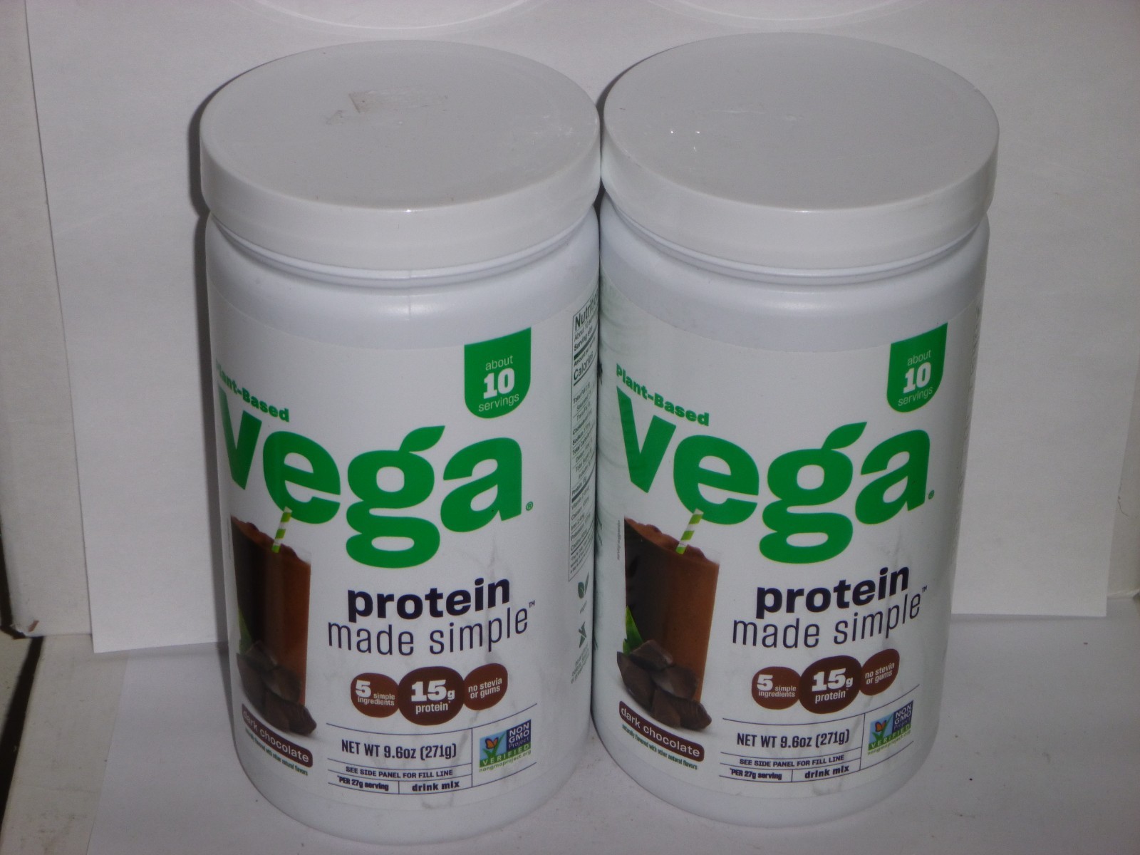 (2) Protein Made Simple – Protein Powder Dark Chocolate – 10 Servings BB7/26