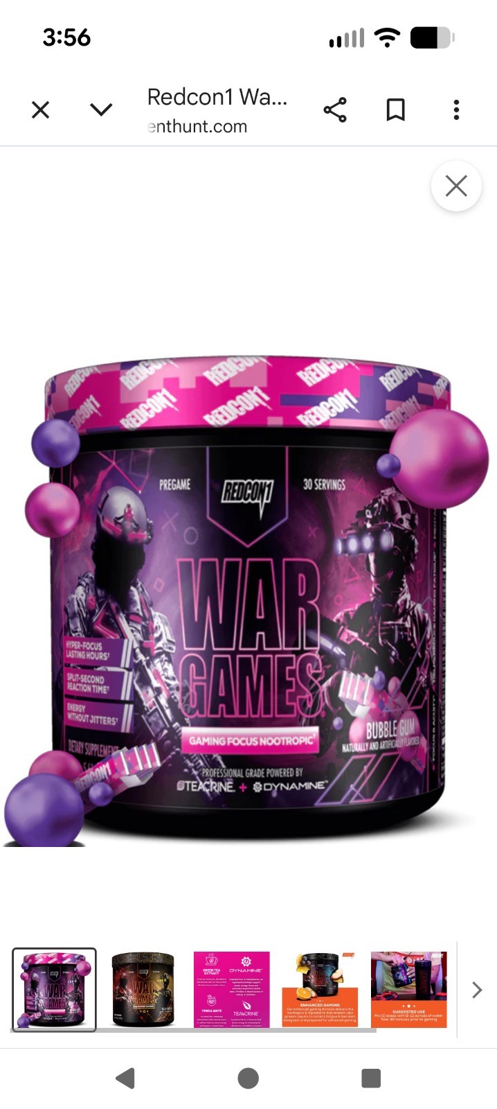 Lot of 2 RARE Redcon1 War Games Pre Workout Bubble Gum Gaming Exp 12/26 5.6 oz.