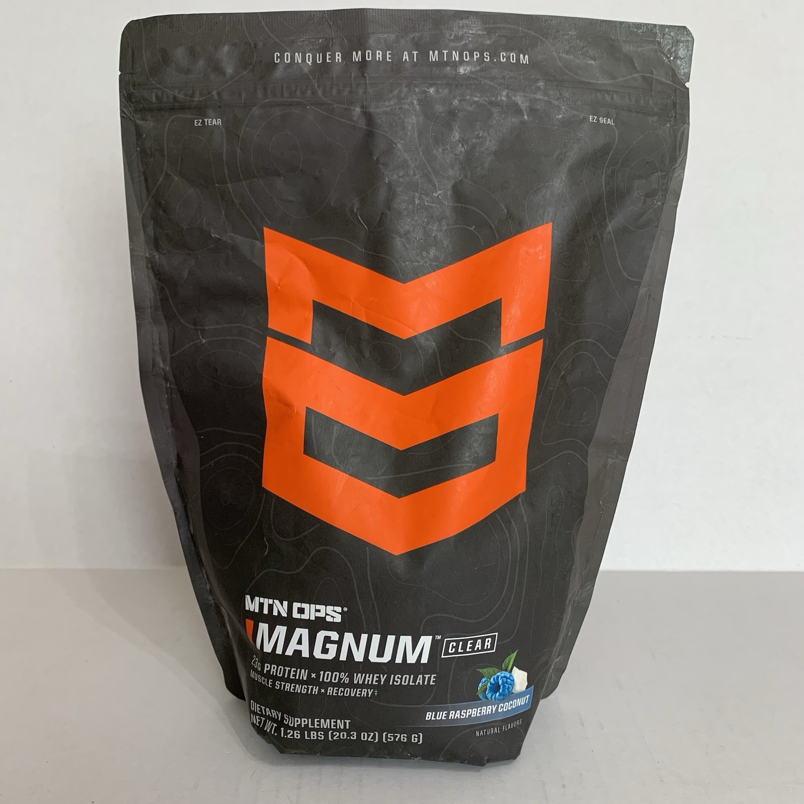 MTN OPS Magnum 23G Protein 100% Whey Isolate Blue Raspberry Coconut 1.26lbs