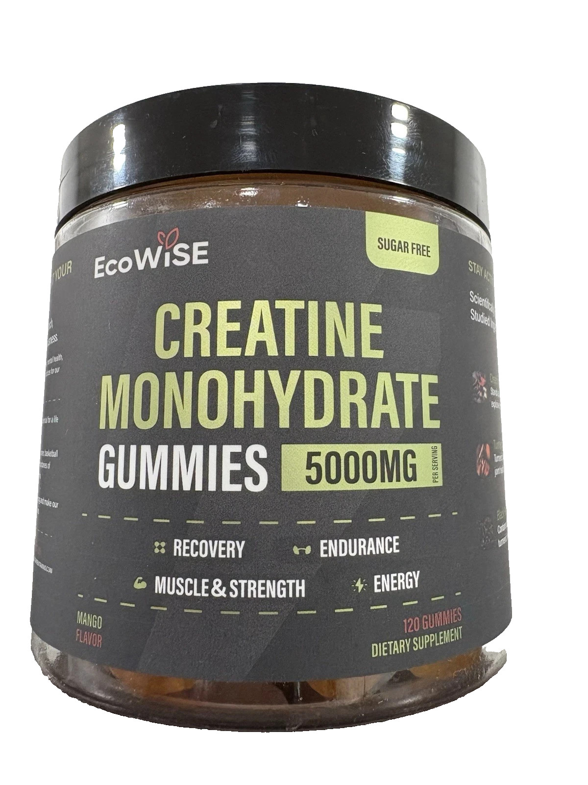 Creatine Monohydrate Gummies – Muscle, Stamina, & Recovery – Sugar-Free – 120ct