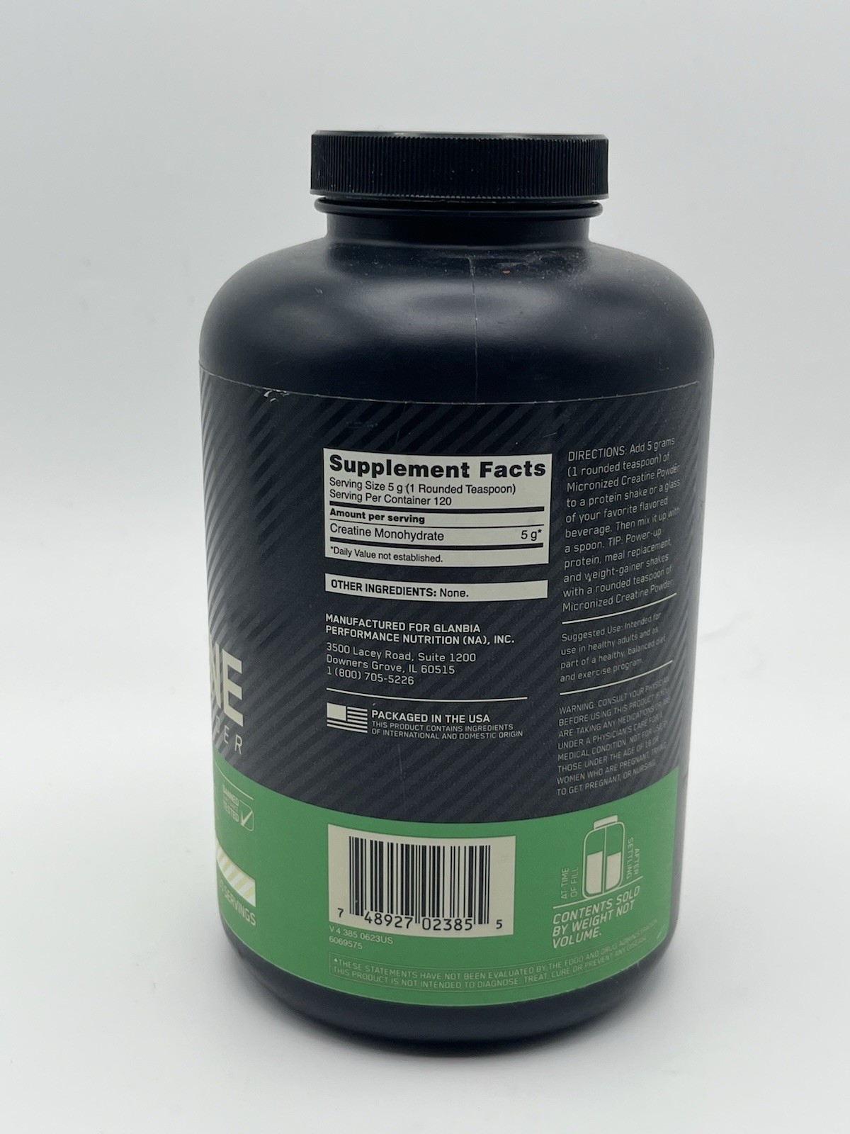 Optimum Nutrition Micronized Creatine Powder, Unflavored 1.32lb EXP: 09/26