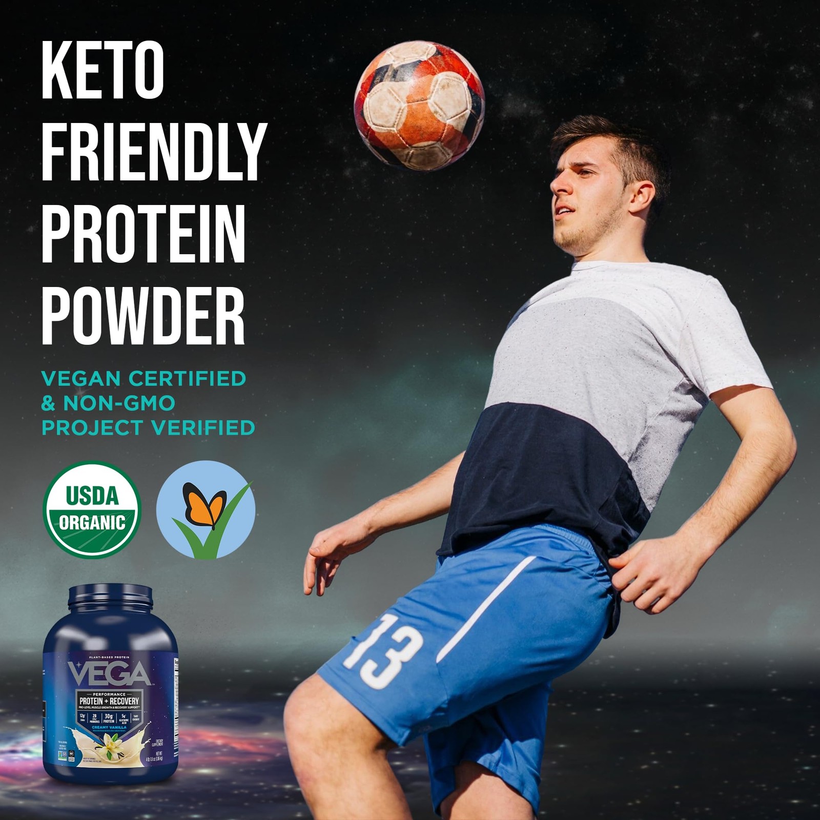Vega Protein + Recovery, Vanilla – 30g Vegan Protein, Dairy & Gluten Free, Probi