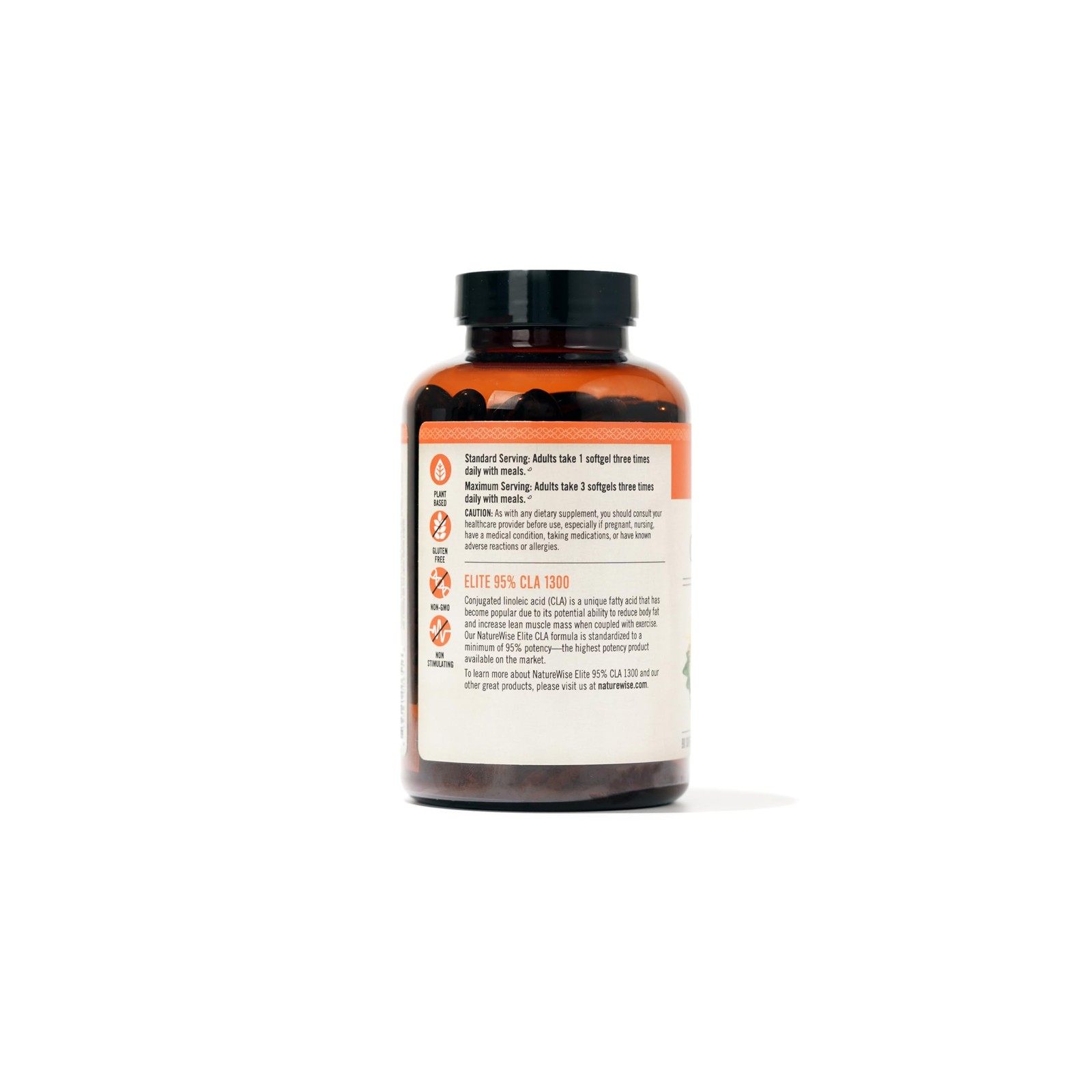 NatureWise CLA 1300 – 95% Active Conjugated 90 Count (Pack of 1), Brown