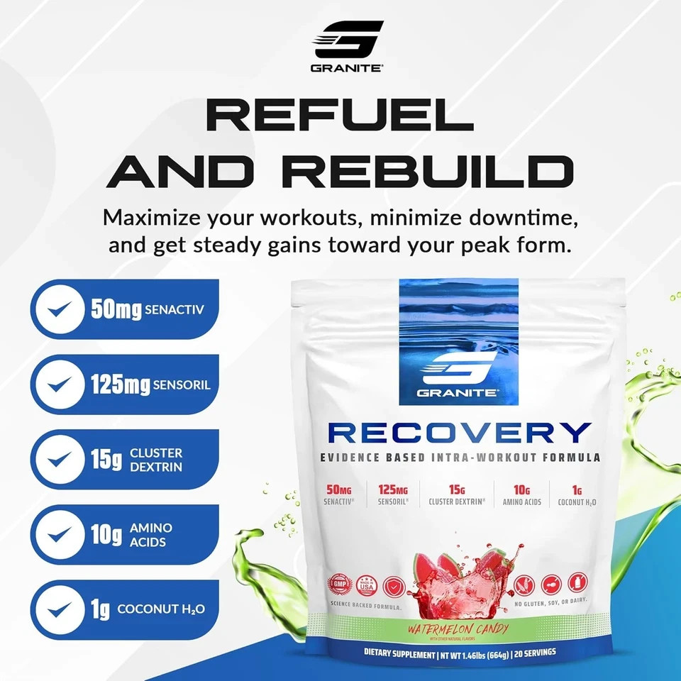 Granite Nutrition Recovery – Premium Intra-Workout 20 Servings (Pack of 1)