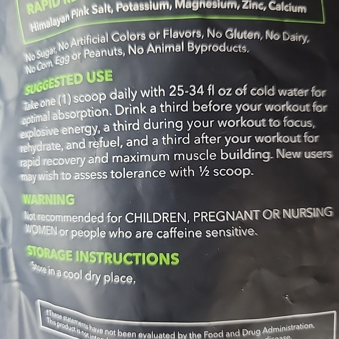 Muscle Water Pre Workout Powder Muscle+Pump+Energy 20+ Supplements (Green Apple)