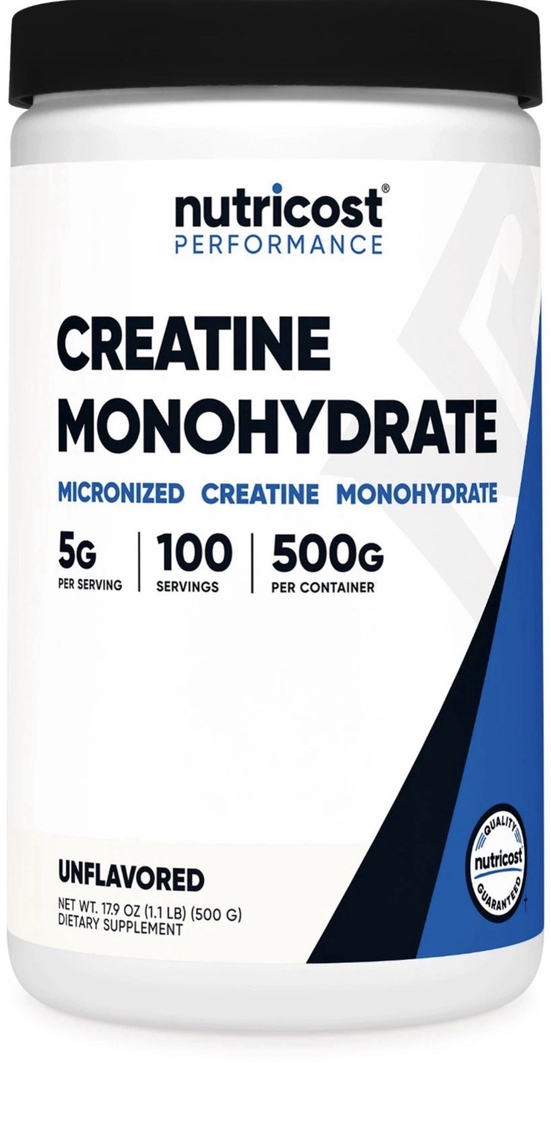 Nutricost Pure Creatine Monohydrate 500 Gram Powder Expiration Date 11/2027
