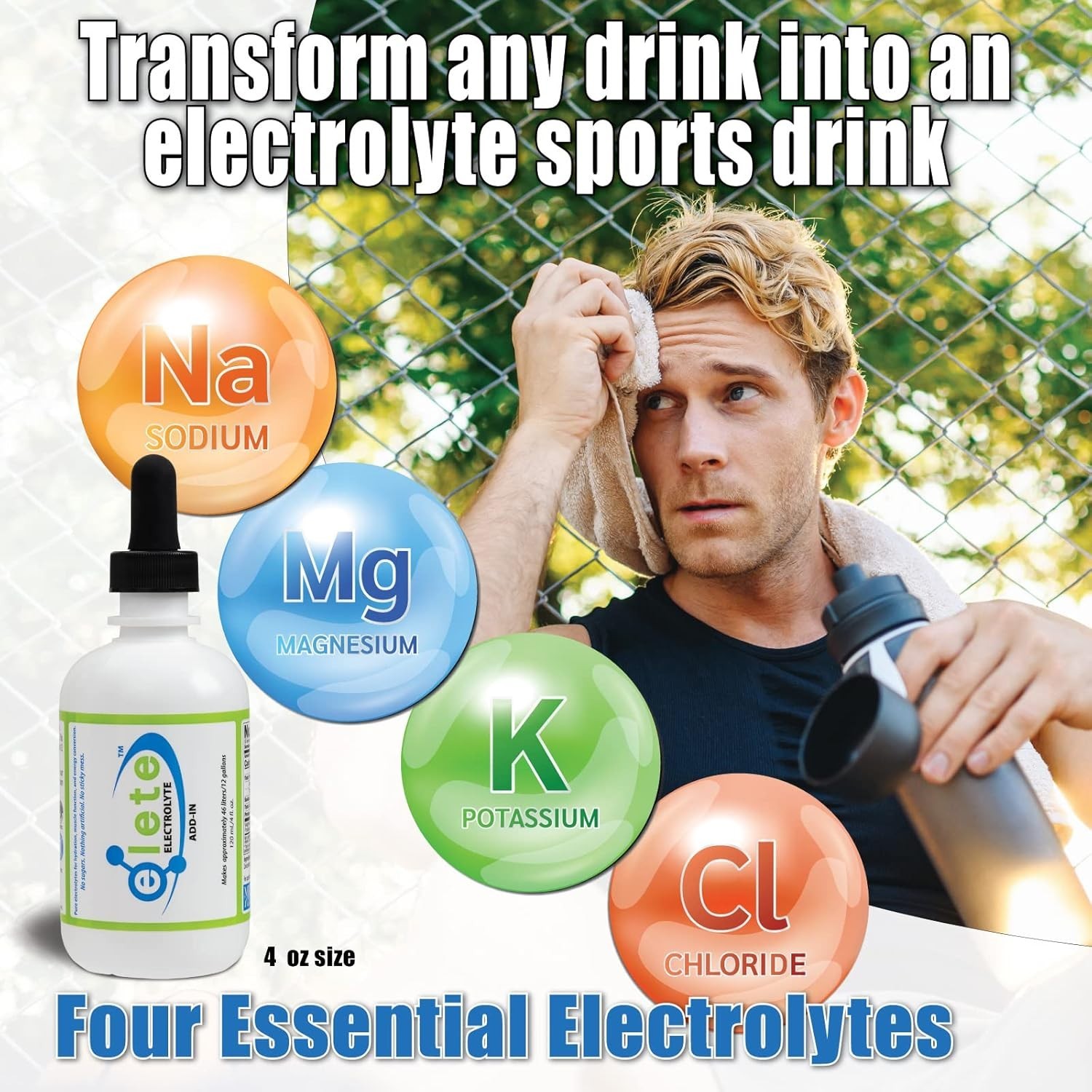 Transform Any Beverage with elete Electrolyte Drops | Muscle Cramp Relief, 4oz