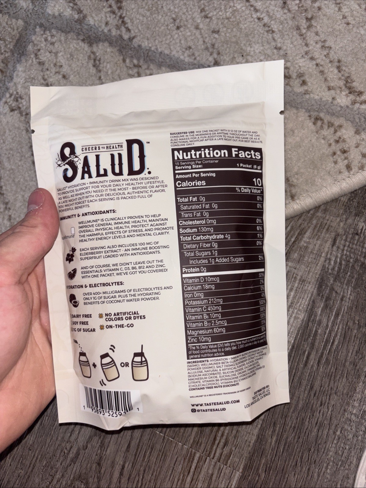 Salud Hydration & Immunity Drink Mix Comes With 15 Servings Flavor Horchata
