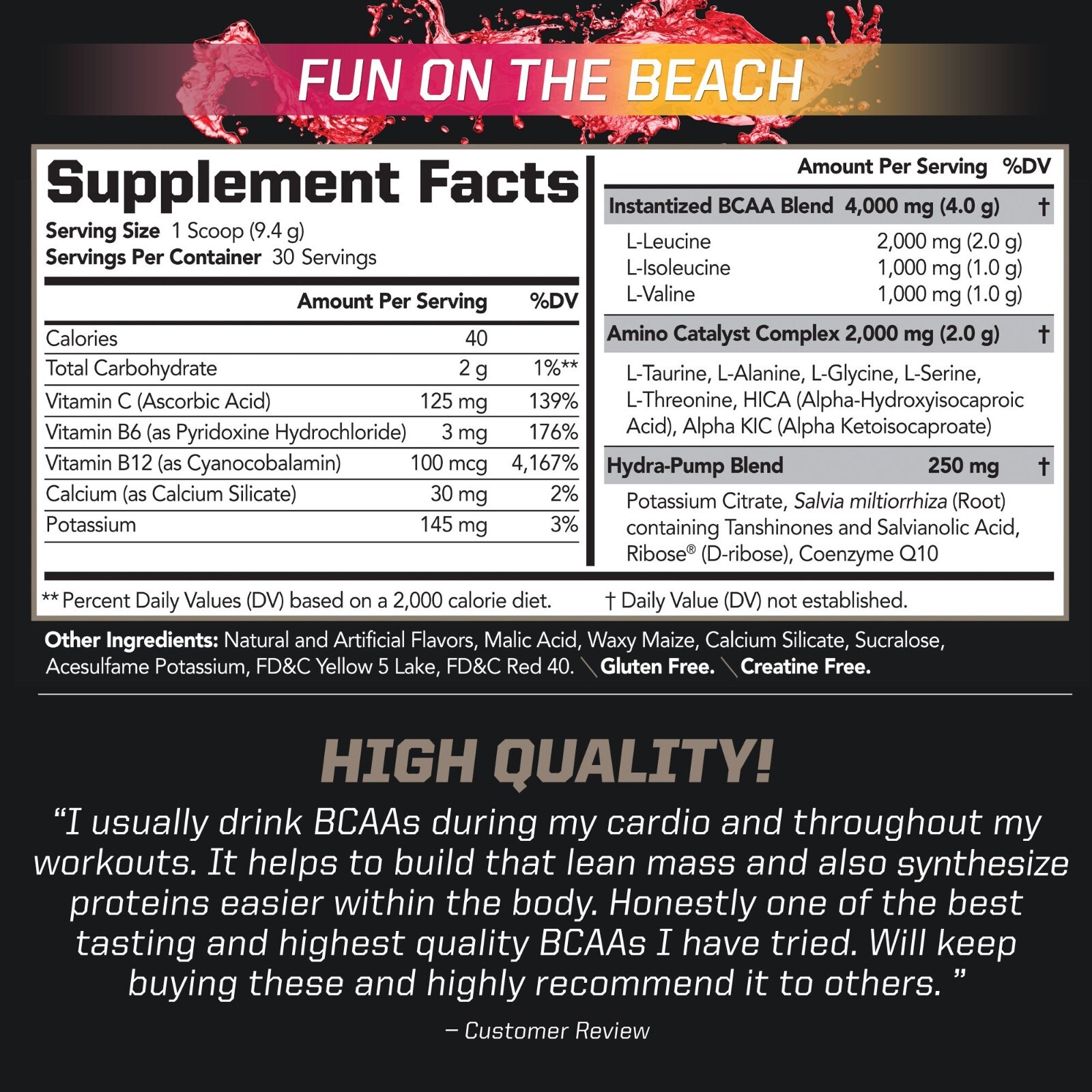 PMD BCAA’s Stim-Free for Performance & Recovery – Fun on the Beach (30 Serve)