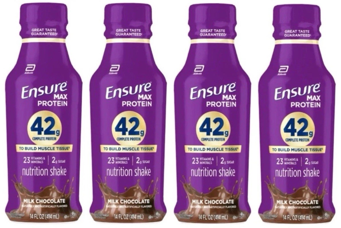 Ensure Max Protein Shake, 42g High Protein, Milk Chocolate, 14oz, 4 Pack