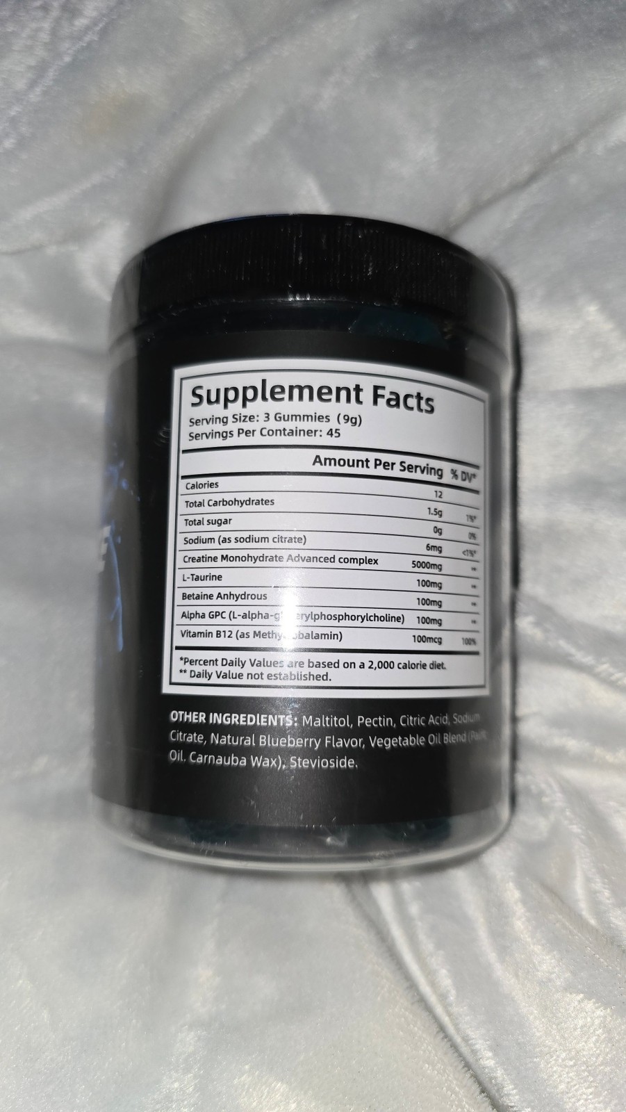 Creatine Monohydrate Gummies 5G 135 Ct 45 Servings Blueberry Exp 01/27