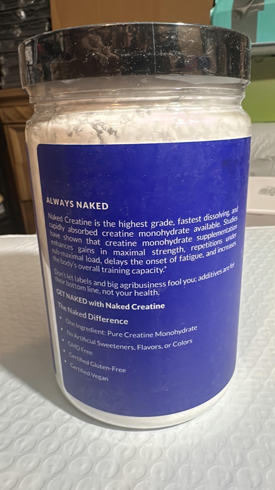 Naked Creatine Monohydrate Powder Unflavored 1.1lb Vegan Gluten-Free