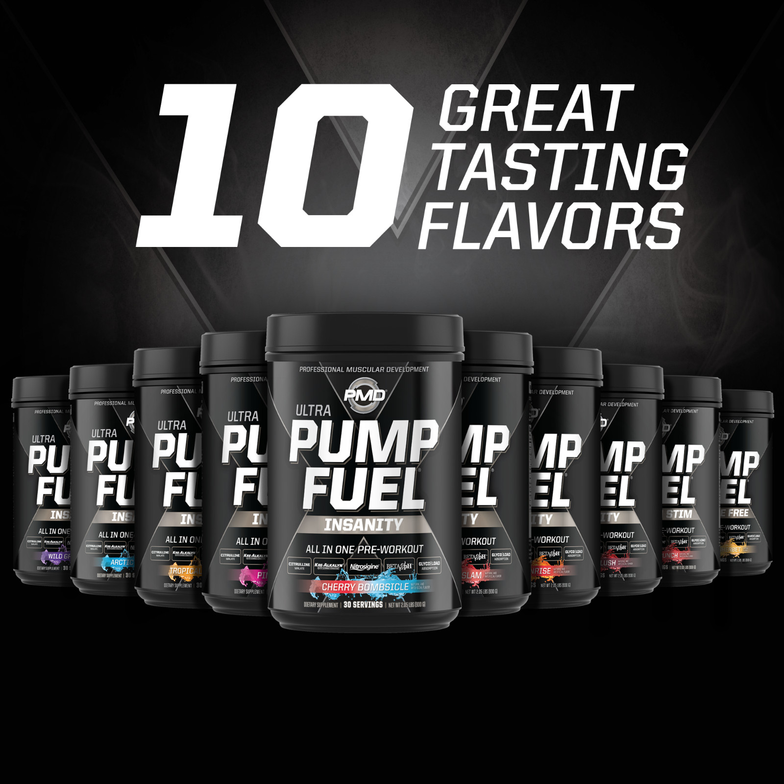 PMD SPORTS PUMP FUEL ULTRA CAFFEINE FREE – ROCKIN RAINBOW SHERBET (30 servings)
