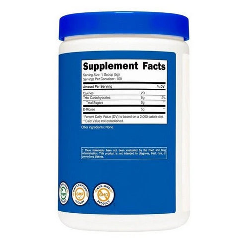 D-Ribose Powder 500 Grams by Nutricost