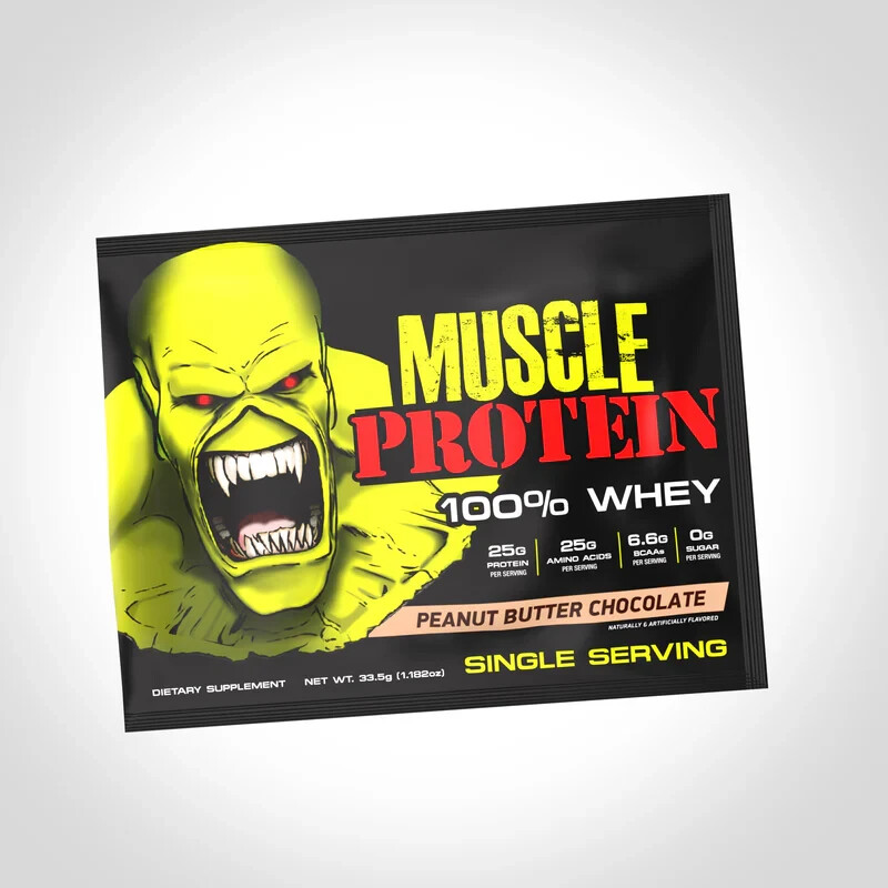 Monster Muscle Whey Protein Powder Travel Sample Single Serving Colossal Labs