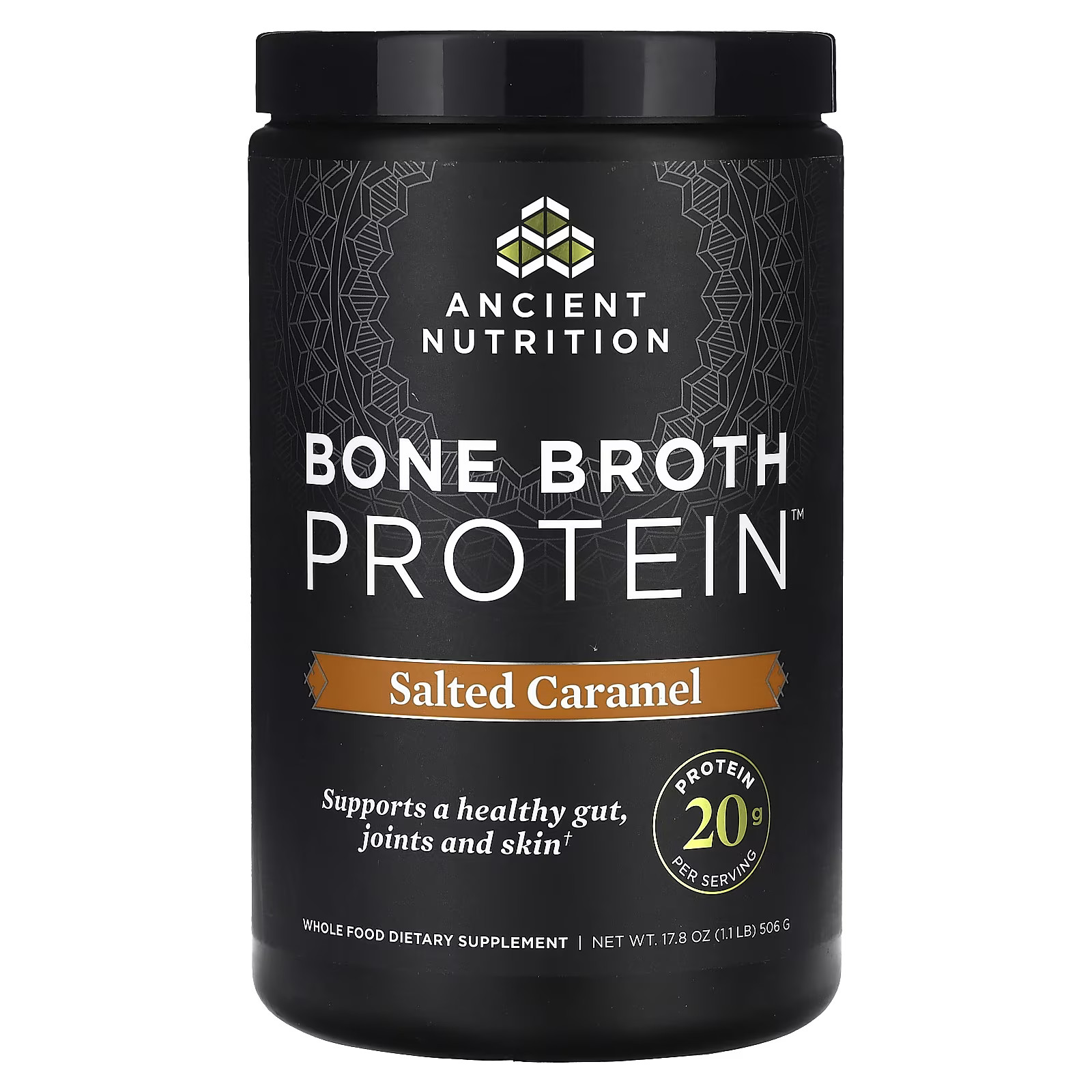 2 X Ancient Nutrition, Bone Broth Protein, Salted Caramel, 1.12 lb (506 g)