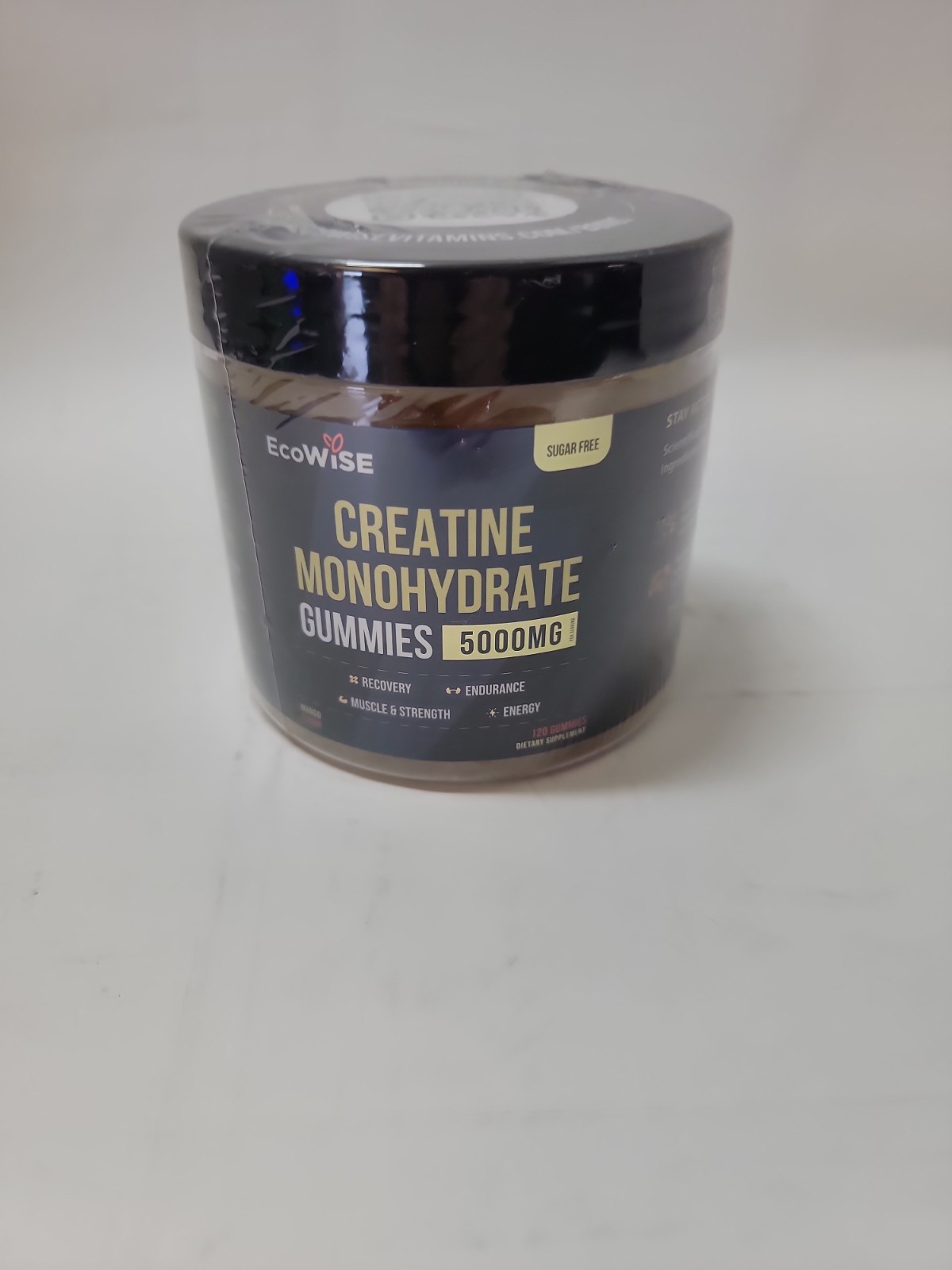 EcoWise Creatine Monohydrate Gummies Mango 5000mg 120ct Exp 03/18/2027 New