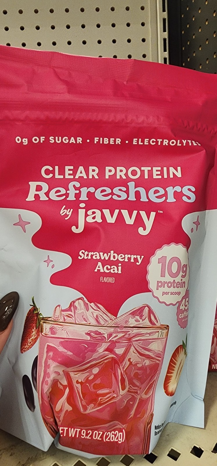 clear protein Refreshers By Javvy 9 Oz￼ Strawberry Açaí 2 Bag Bundle