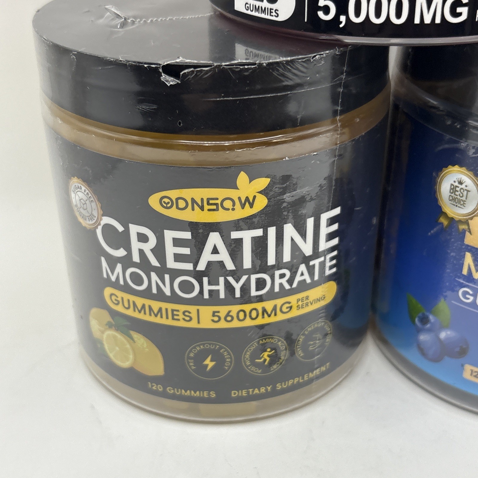 Lot Of 3 Creatine Monohydrate Gummies Lemon Blueberry Mixed Berry 120 Count= 360