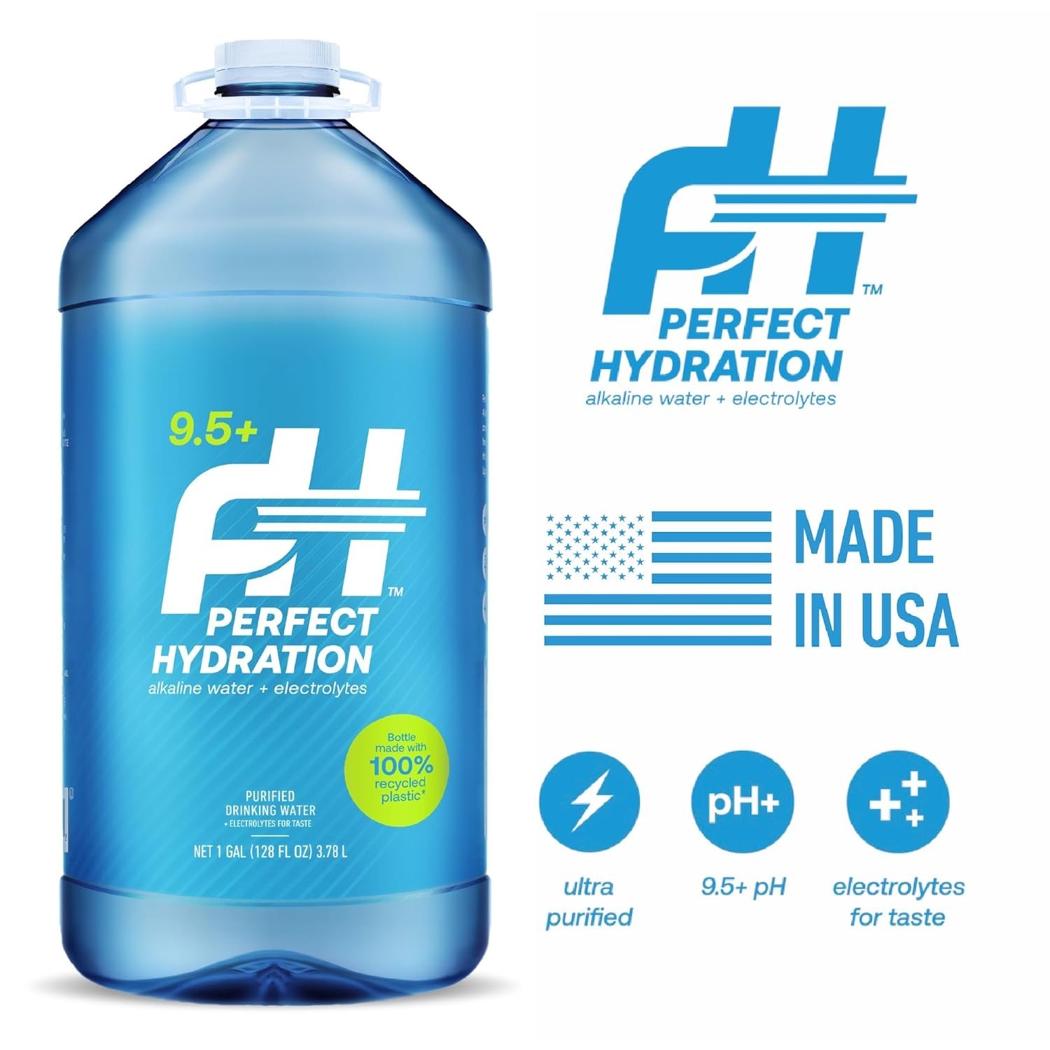 9.5+ pH Alkaline Drinking Water, Electrolyte Minerals for Taste, Made in the …