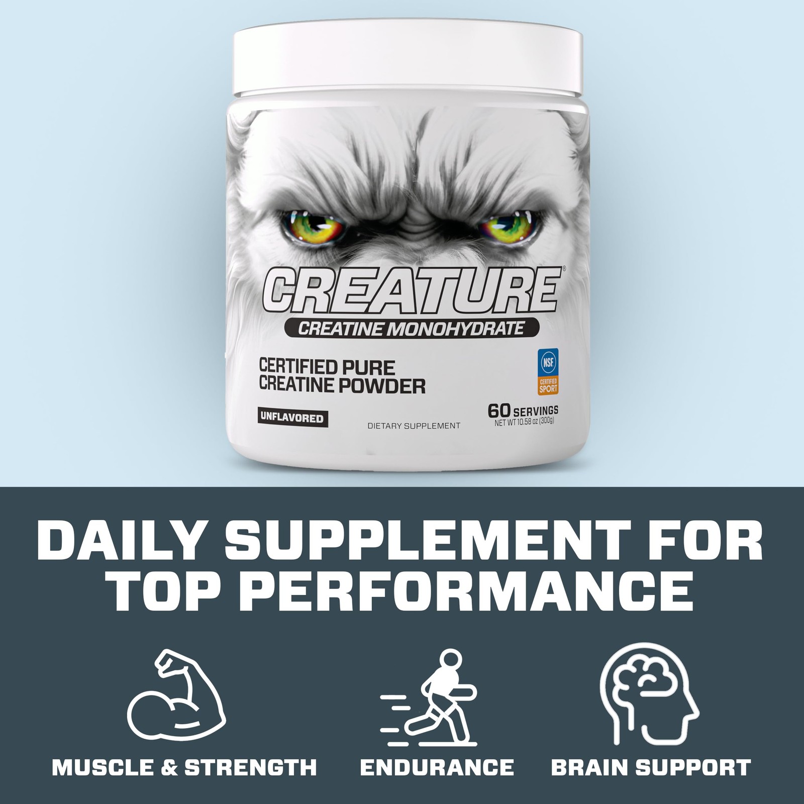 CREATURE® Creatine Monohydrate – NSF Certified for Sport® Tested for 288+ Ban…