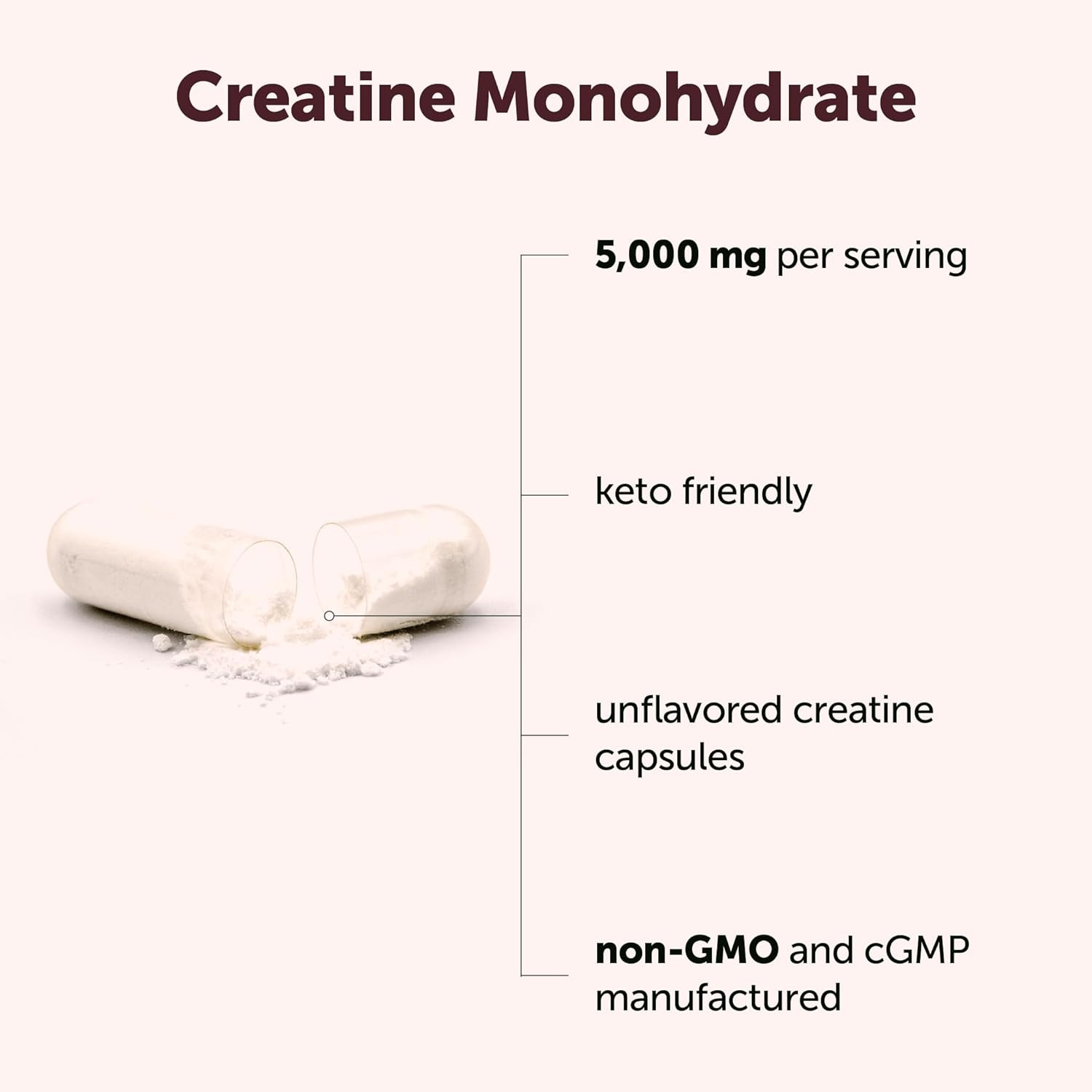 Creatine Monohydrate 5,000Mg, 500 Capsules | Pure Creatine Pills – Micronized +