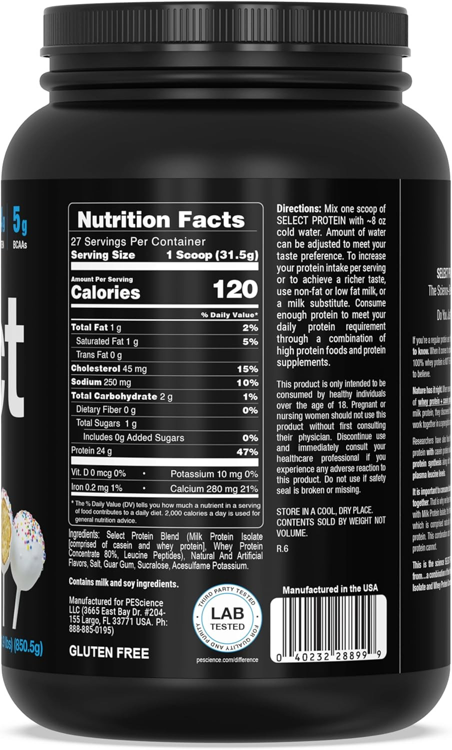 Select Protein Powder, Whey and Casein Blend, Lean Protein Powder