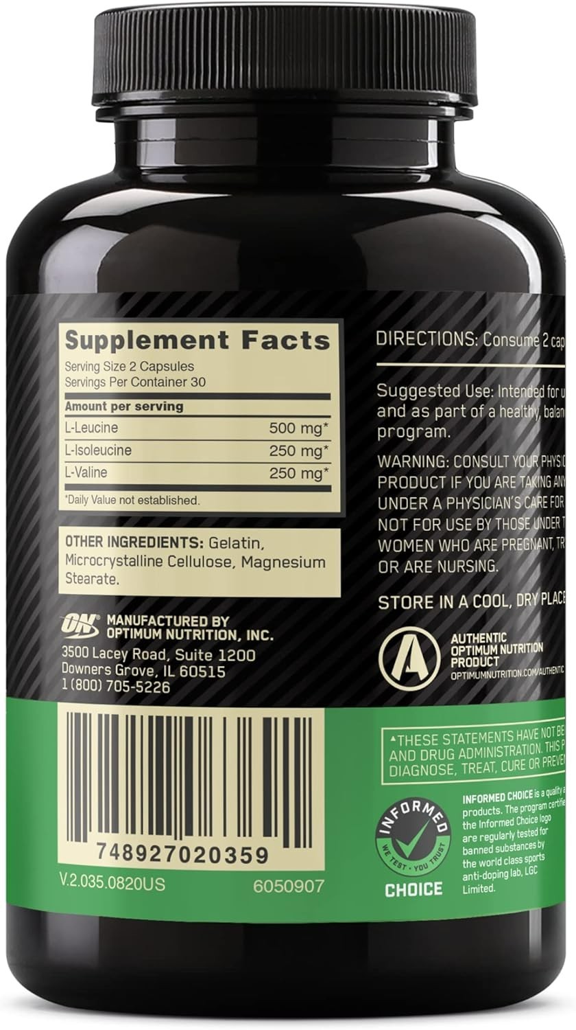 Instantized BCAA Capsules, Keto Friendly Branched Chain Essential Amino Acids…
