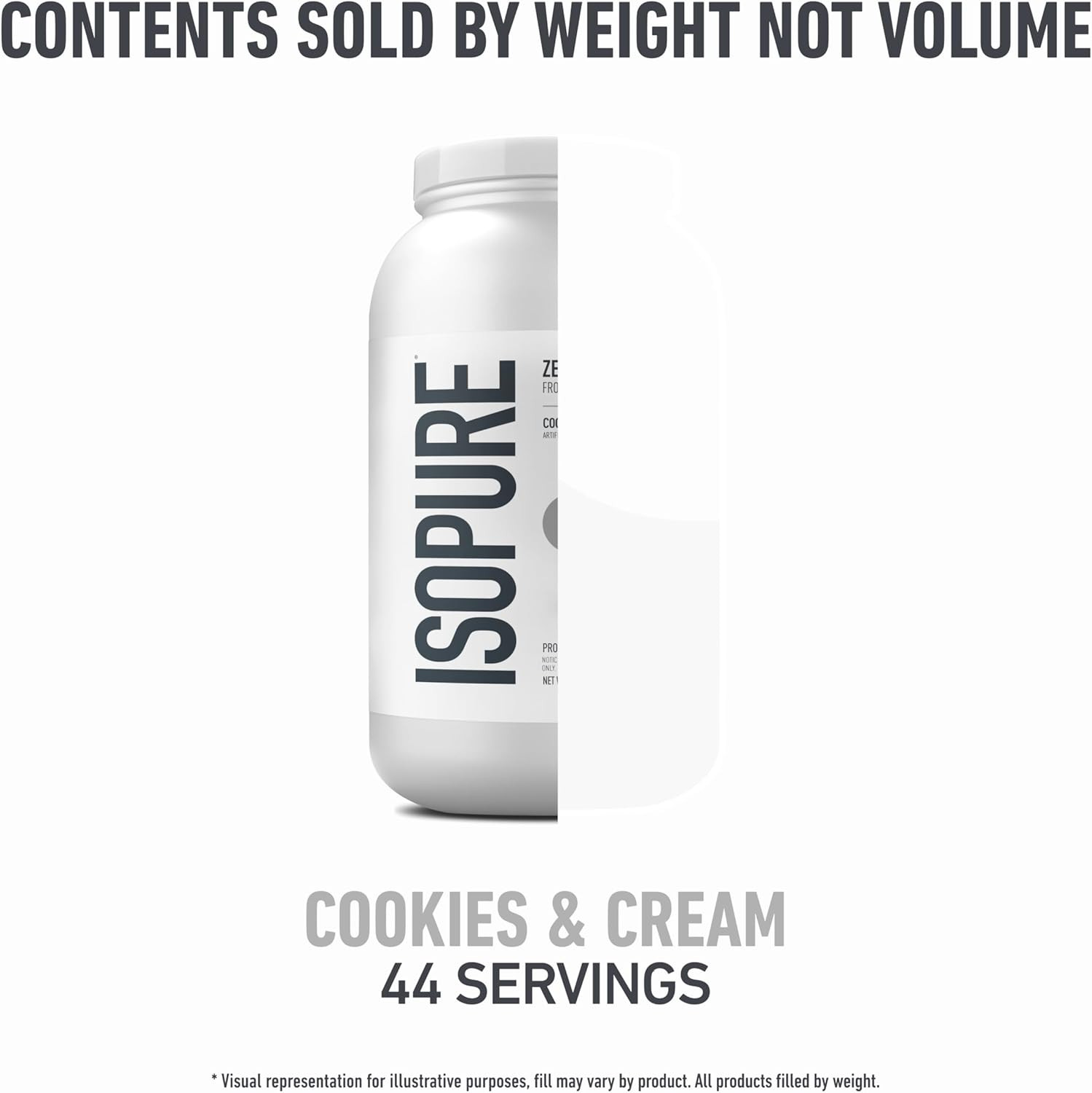 Isopure Zero Carb Whey Isolate Protein Cookies & Cream 3 lbs 25g 44 Servings