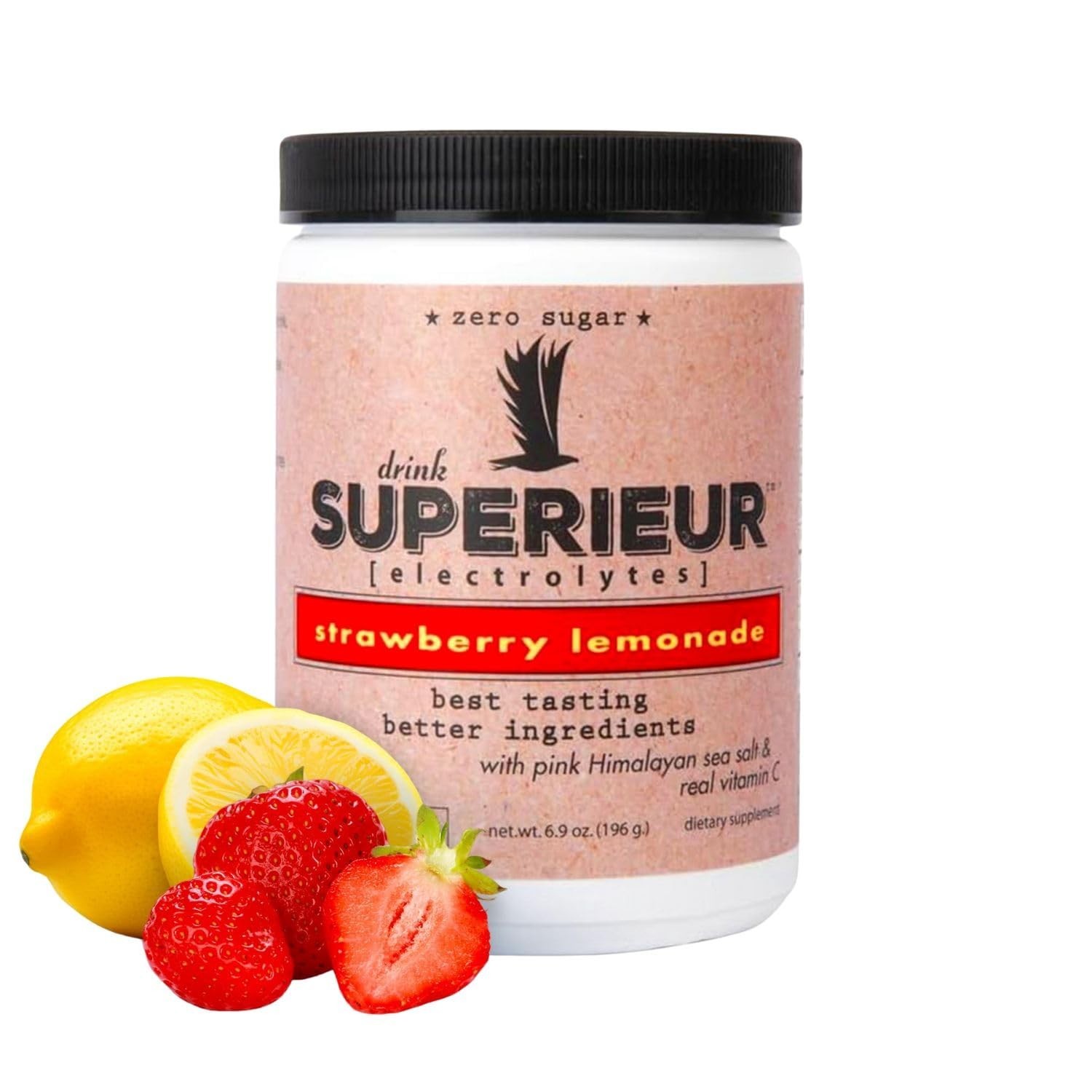 Electrolyte Powder Strawberry Lemon – 70 Servings, Plant-Based, Zero Sugar, Keto