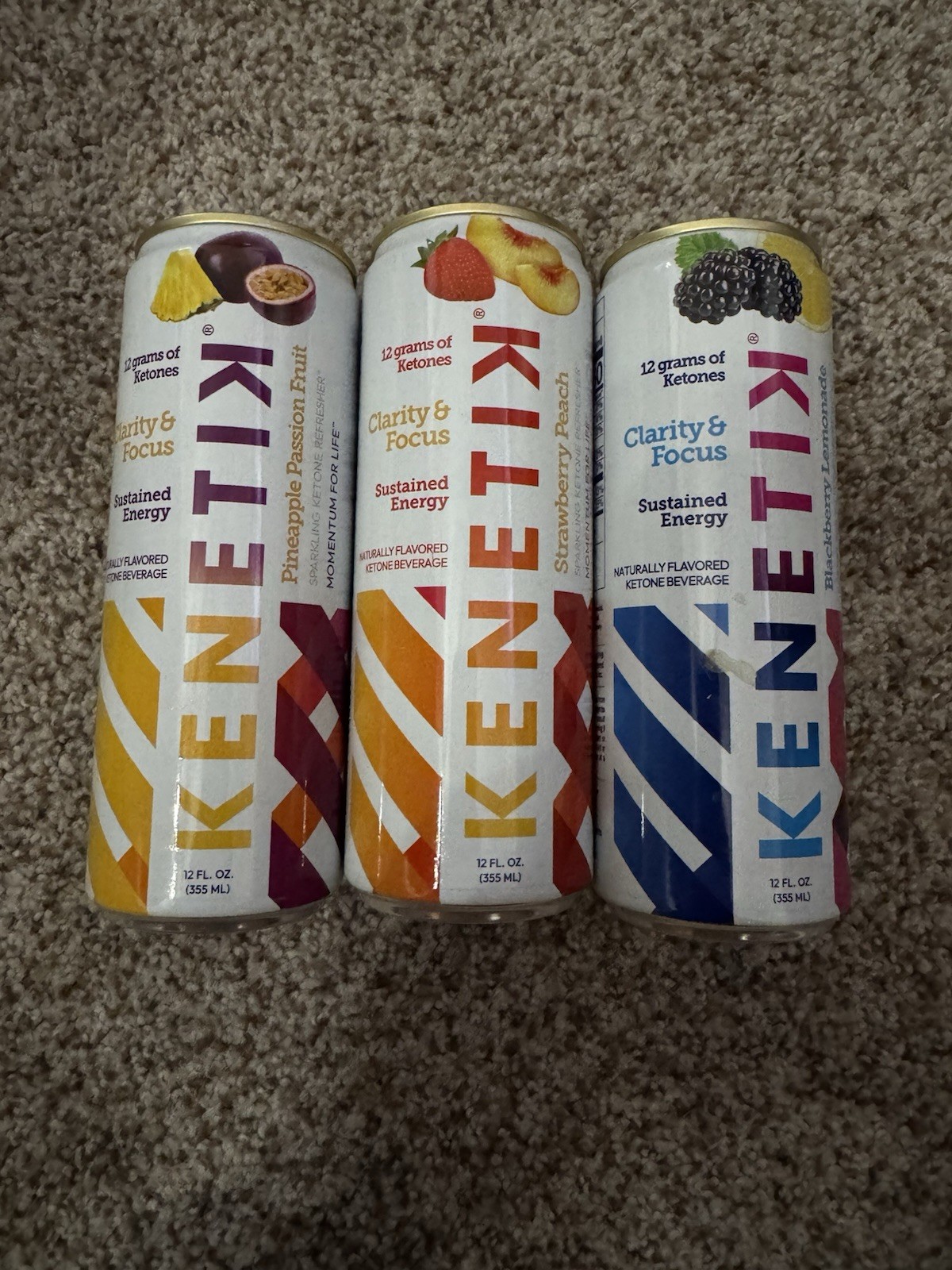 Kenetik Sparkling Ketone Beverage Variety Pack 12 fl oz Zero Sugar Caffeine 7pk