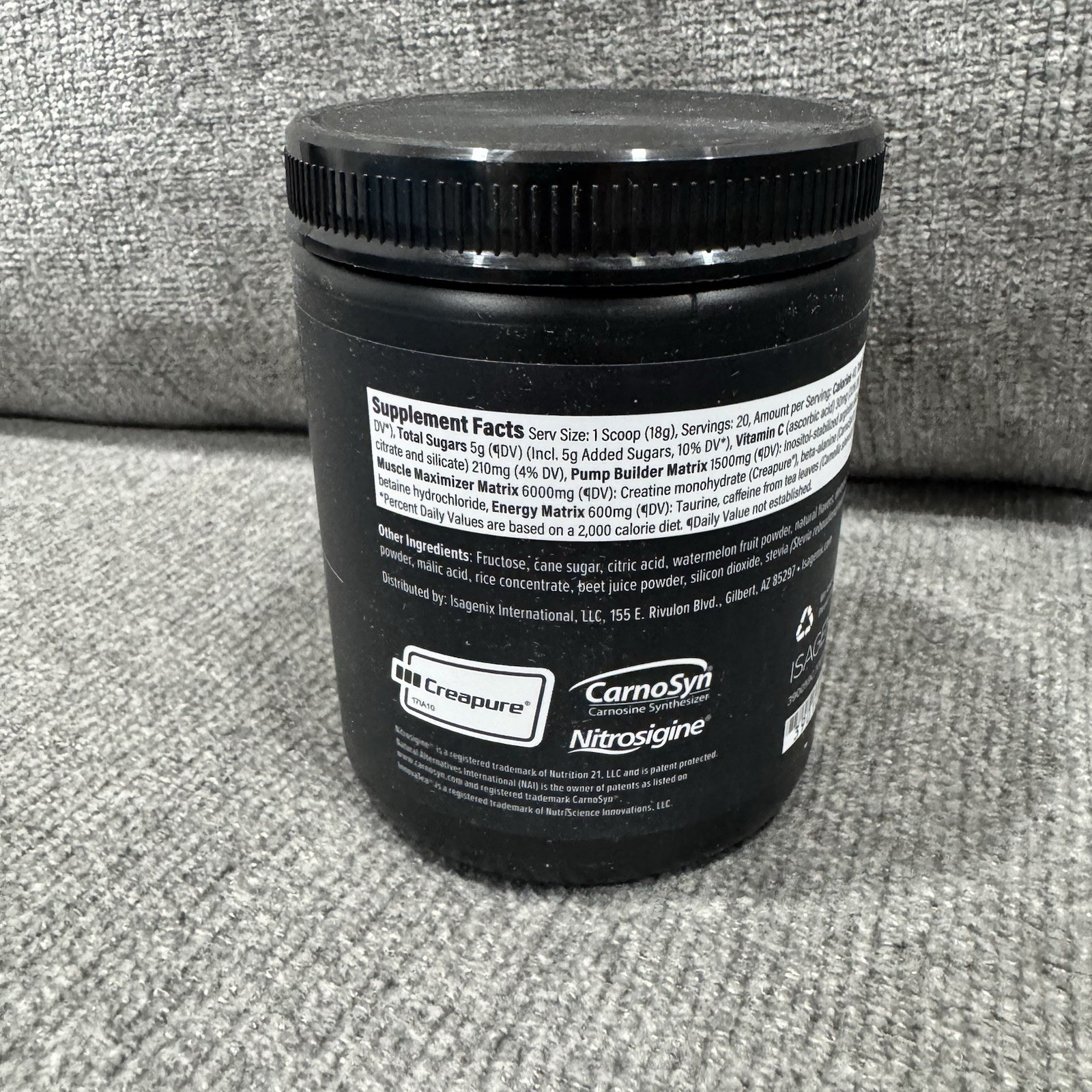Isagenix Amped Nitro Performance Booster Watermelon Flavor 12.7oz Free Shipping
