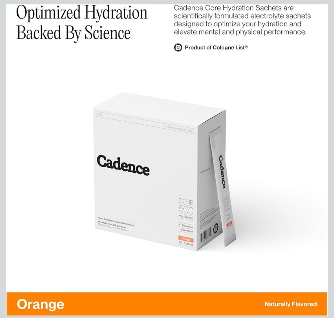 Cadence Sachets Core Orange – Carton (5g x 30) Science-Backed Hydration |…