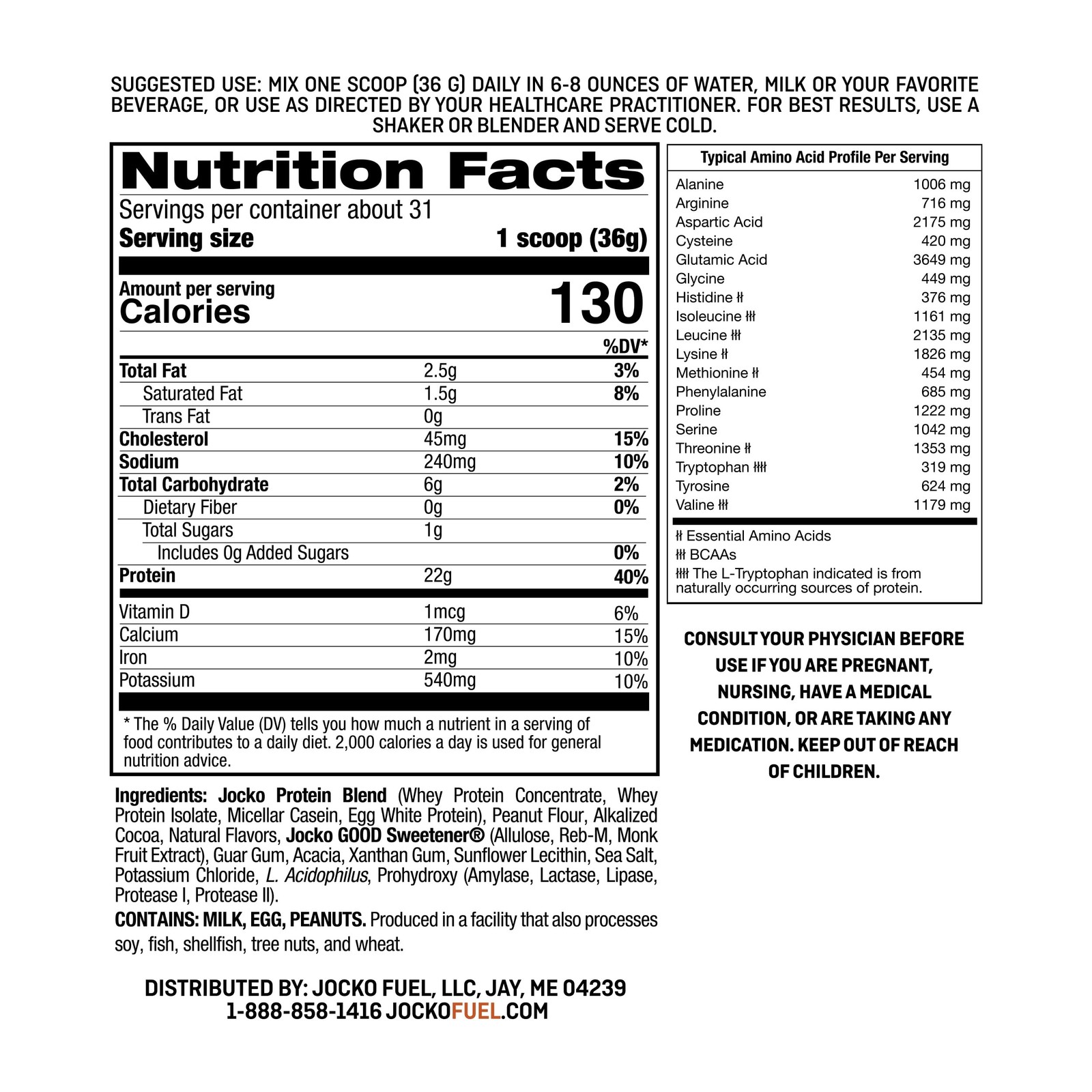 Jocko Fuel Mölk Whey Protein Powder 22g Low Sugar Monk 2 Pound (Pack of 1)