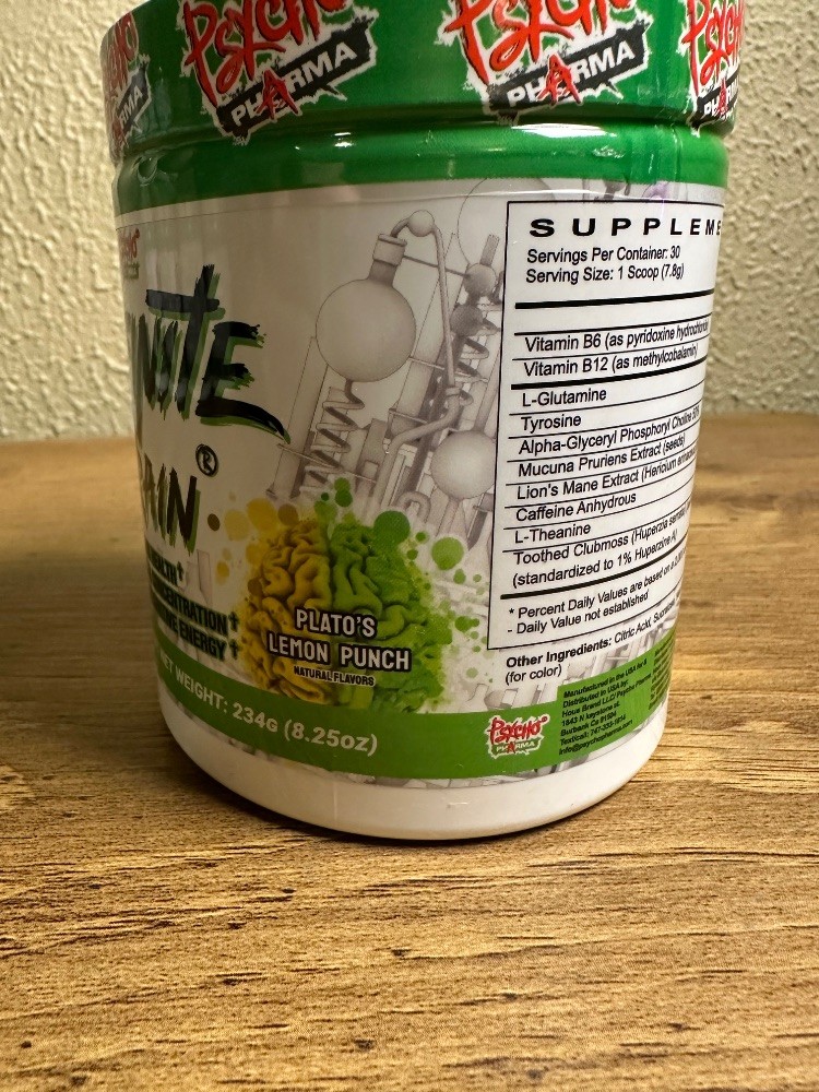 Psycho Pharma Infinite Brain Nootropic Plato’s Lemon Punch 30 Servings New
