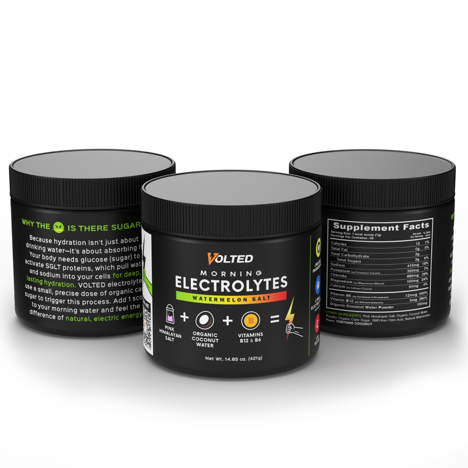 VOLTED Bulk Electrolyte Powder Daily Hydration Mix Non-GMO Organic Ingredients