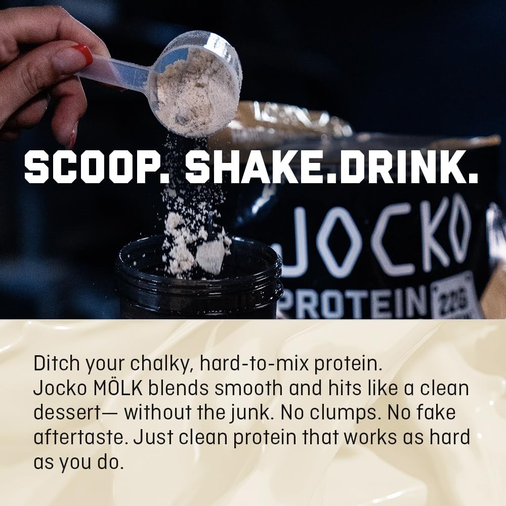 Jocko Fuel Whey Protein Powder, Vanilla Milkshake, 22g Protein, Digestive Enz…