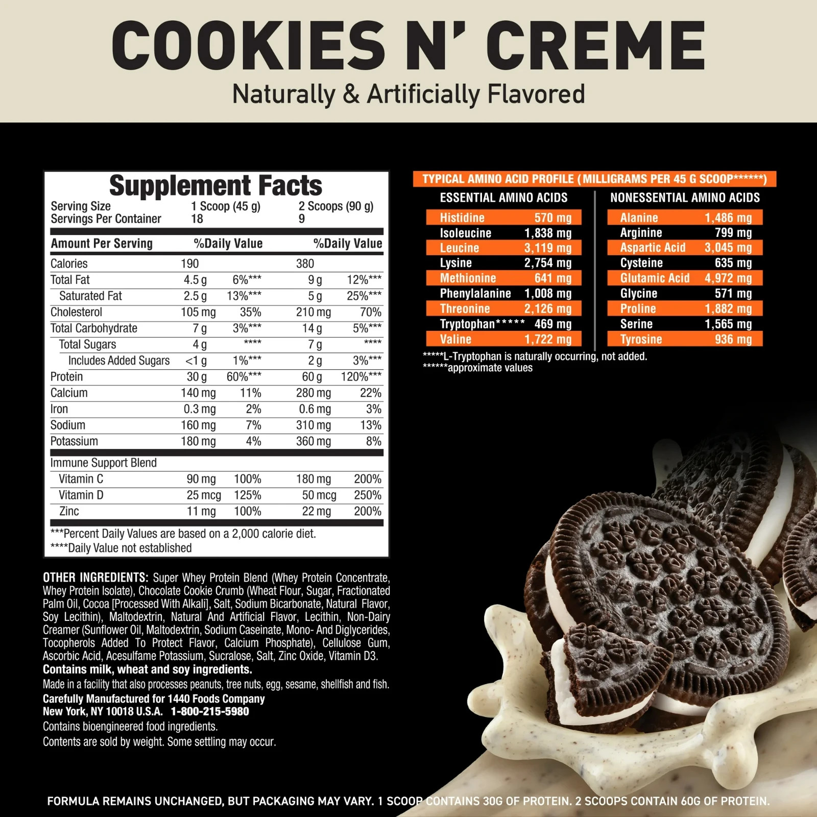 Body Fortress Super Advanced 100% Premium Whey Protein Cookies N Creme 1.74lb