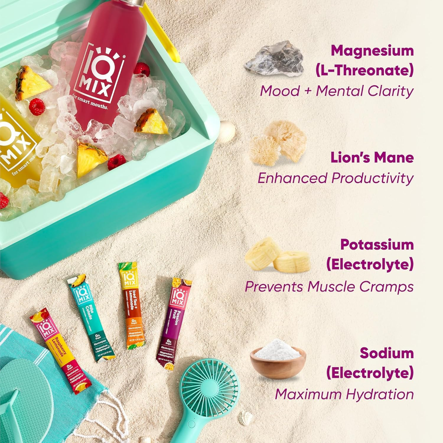 IQMIX Vacation Variety Electrolyte Powder, Sugar Free Keto Mix, 20ct