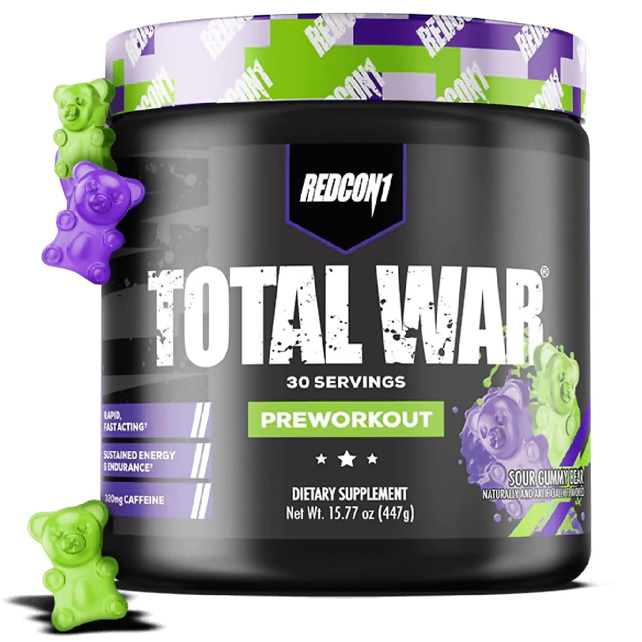 Total War Preworkout Supplement 15.77Oz Powerful Focus Energy For Workouts