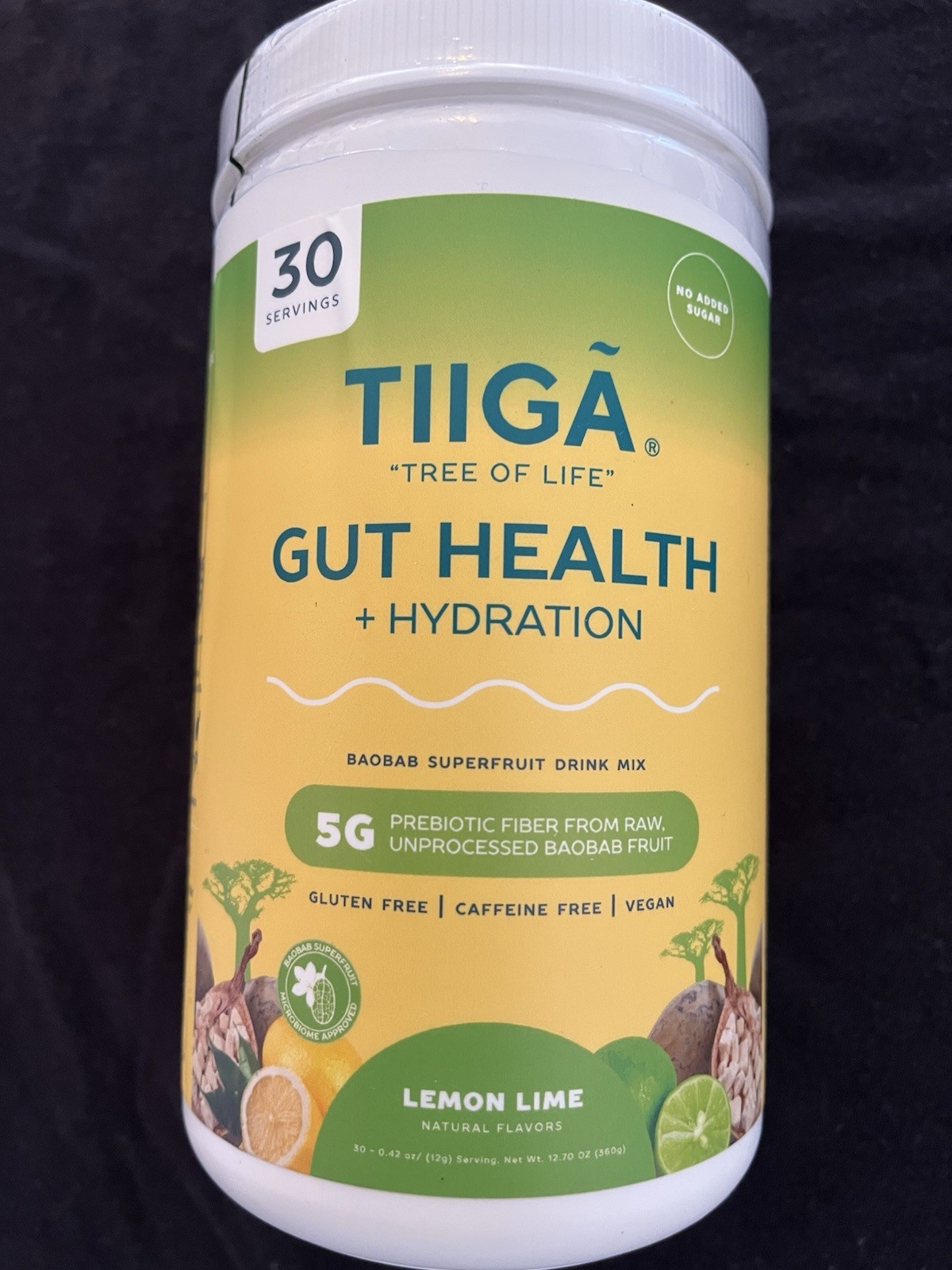 TIIGA Gut Health + Hydration lemon lime flavored 12.7oz