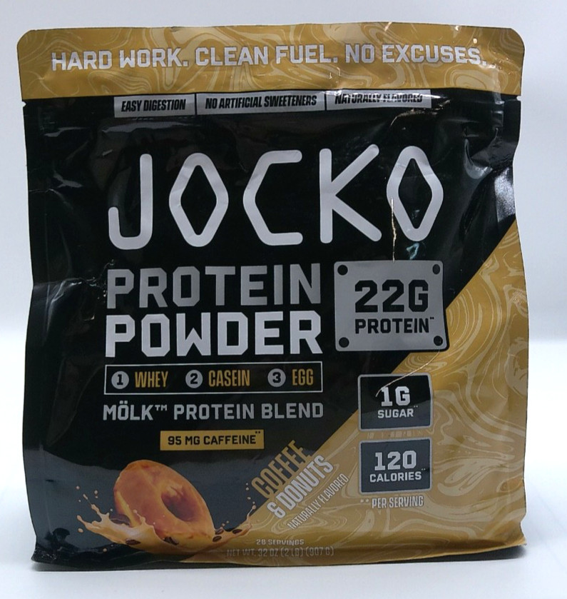 Jocko MOLK Protein Blend Powder 22g, Coffee & Donuts, 2 Lb, Exp. 7/27
