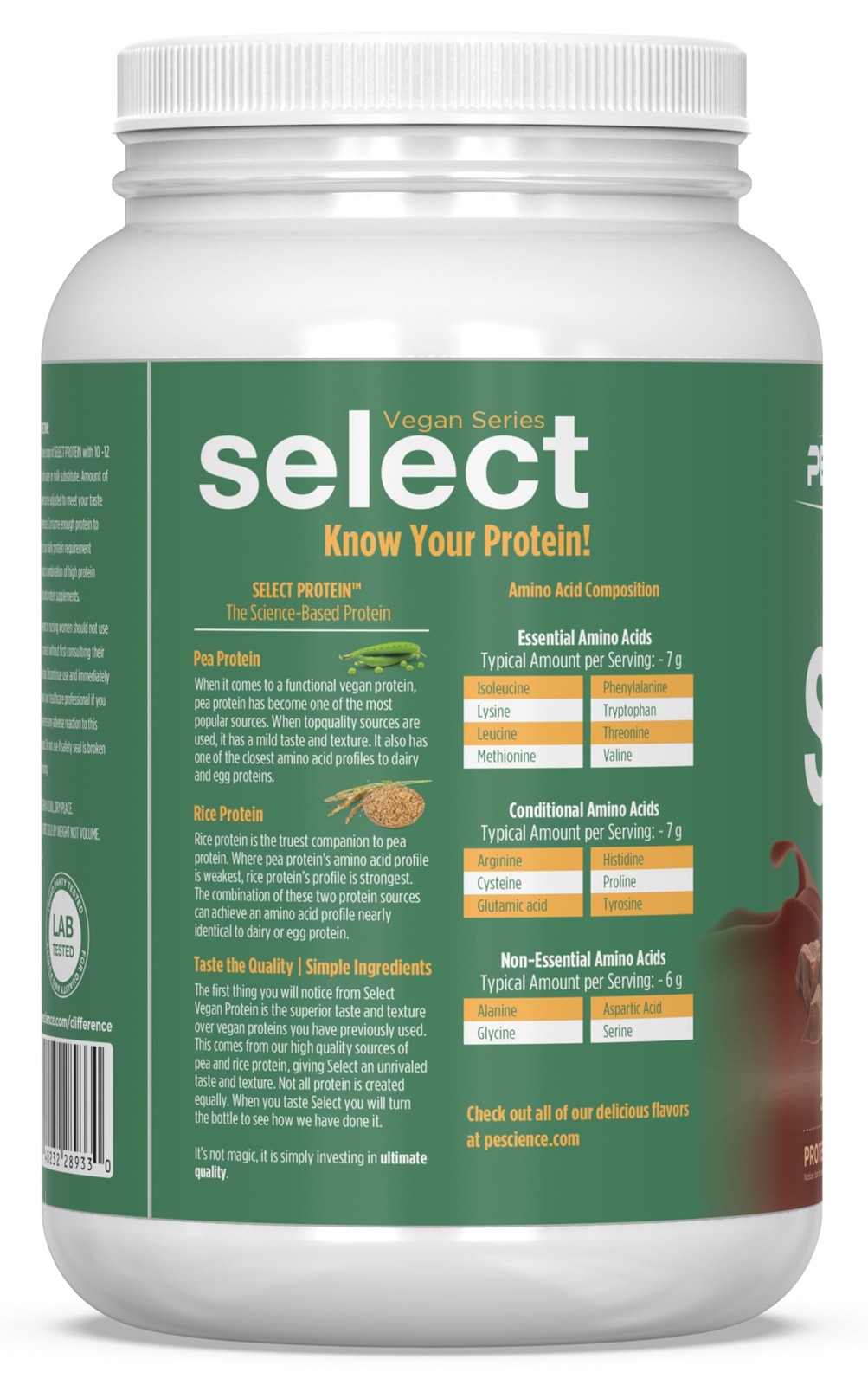 Premium Vegan Protein Powder Pea Brown Rice Blend 27 Servings Dairy Free
