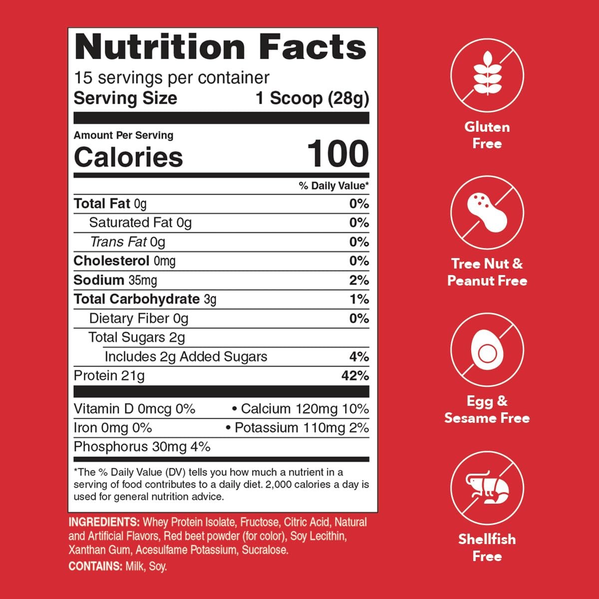 Unjury Whey Protein Powder | Strawberry | 21g 100% Whey Isolate Protein Powde…