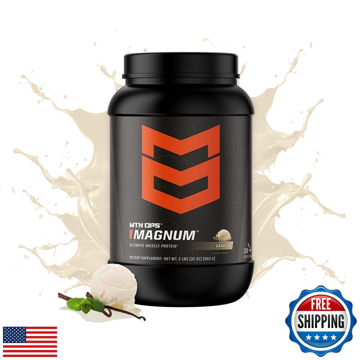 MTN OPS Magnum Vanilla Protein Powder, 23g of Whey Isolate Protein and Milk P