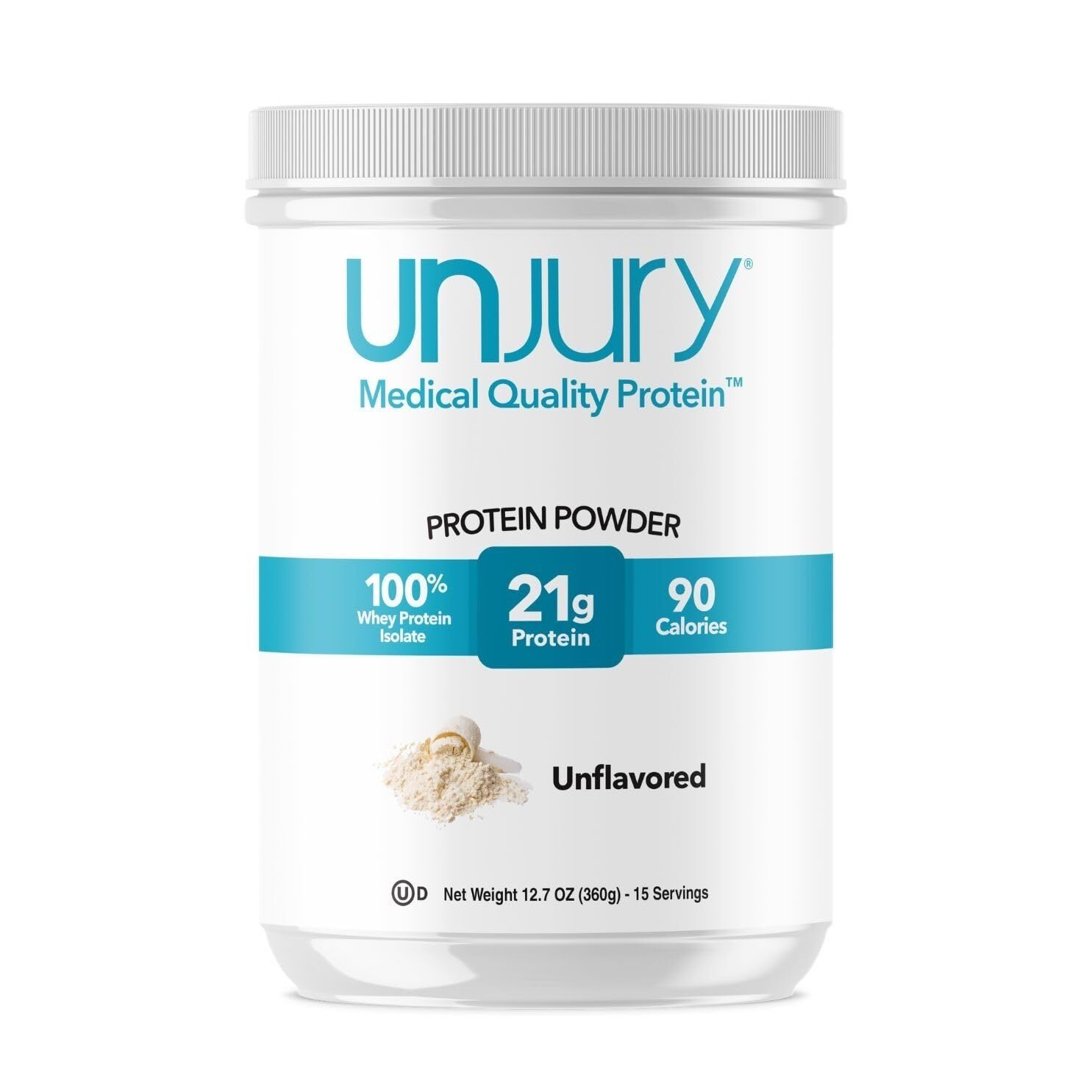 Unjury Unflavored Protein Powder | 21g 100% Whey Isolate Protein Powder | Unf…