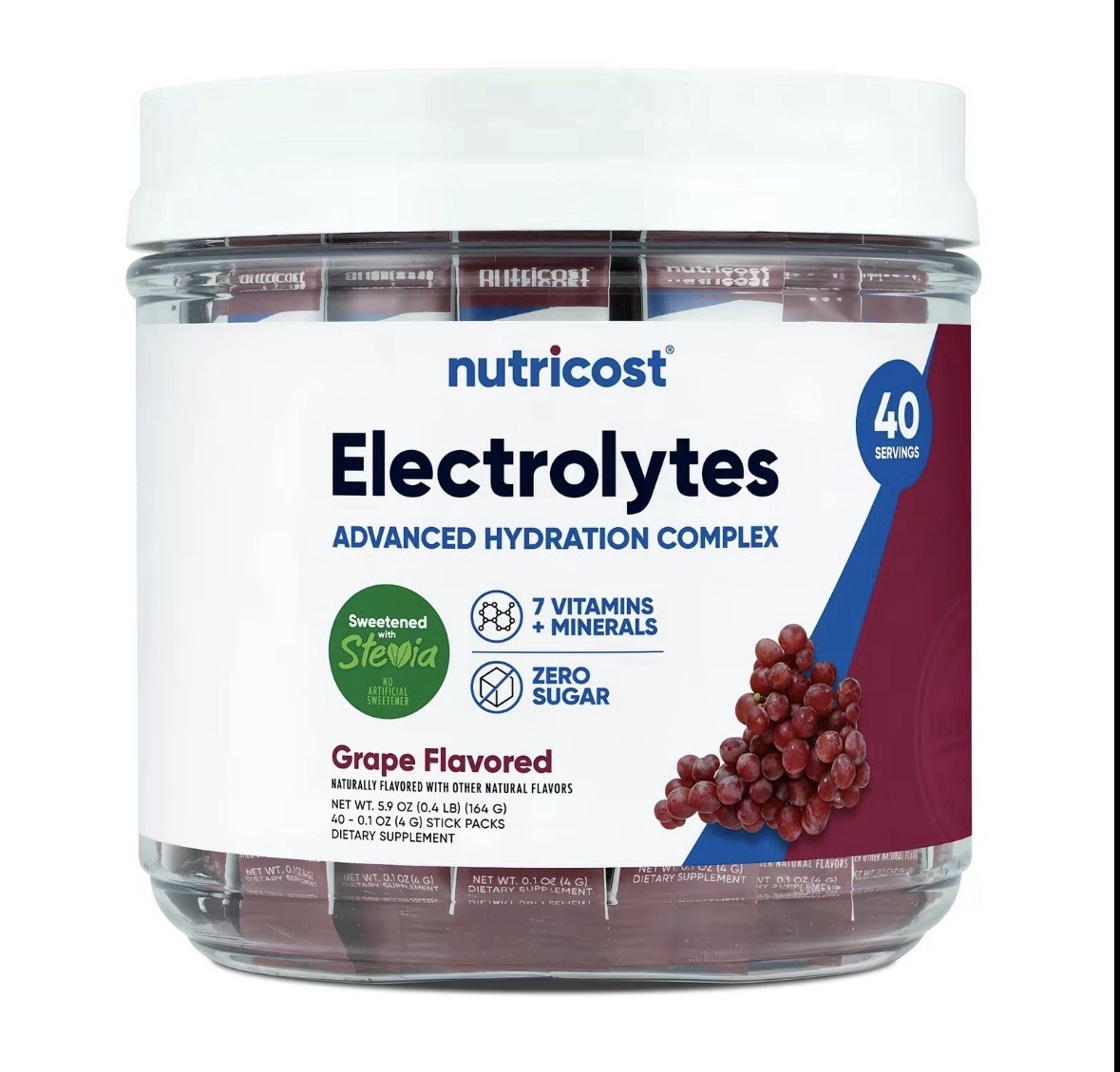 Nutricost Electrolytes Complex, GRAPE Flavored, 40 Stickpacks