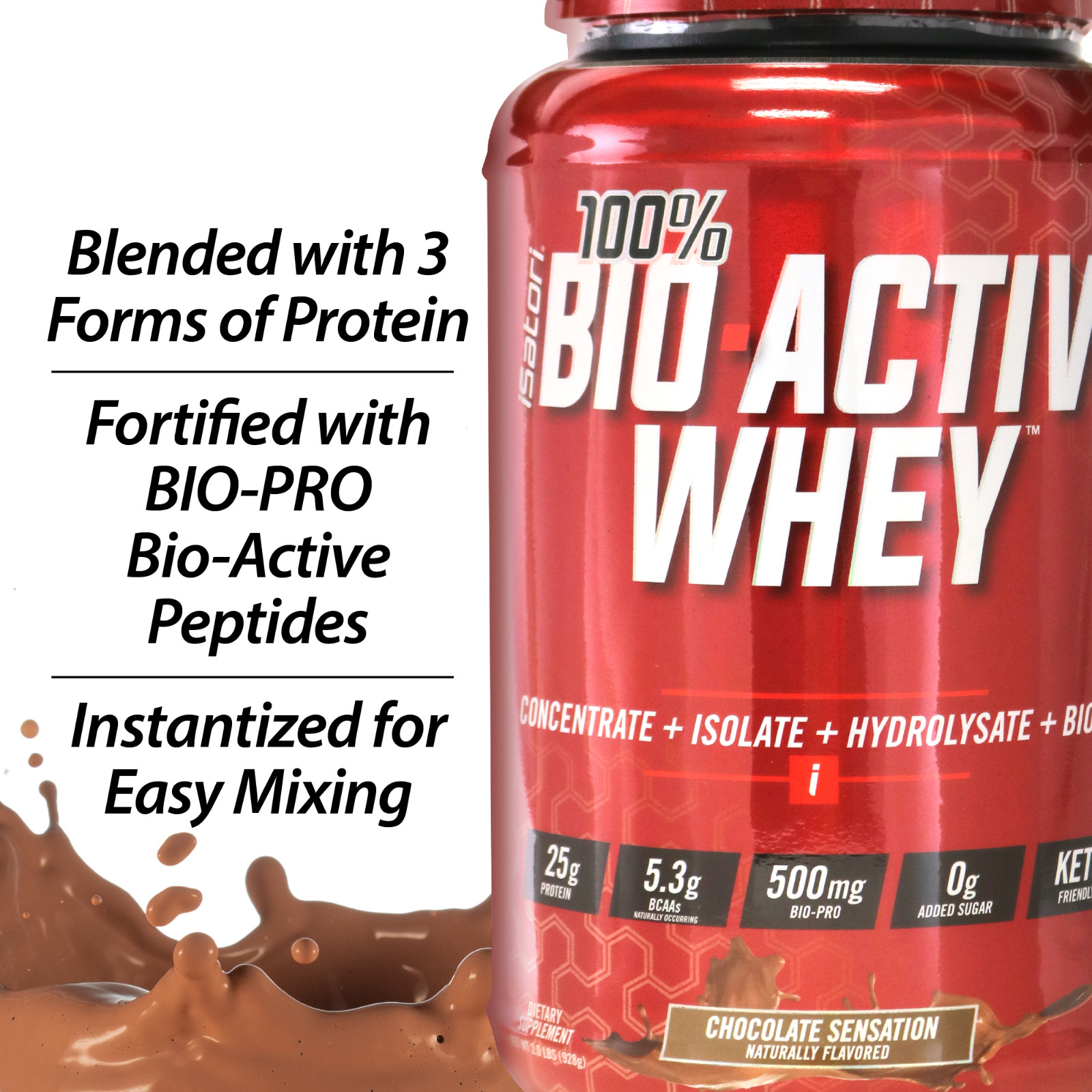 100% BIO-ACTIVE WHEY PROTEIN for Strength-Muscle-Recovery – Choc / 26 Servings