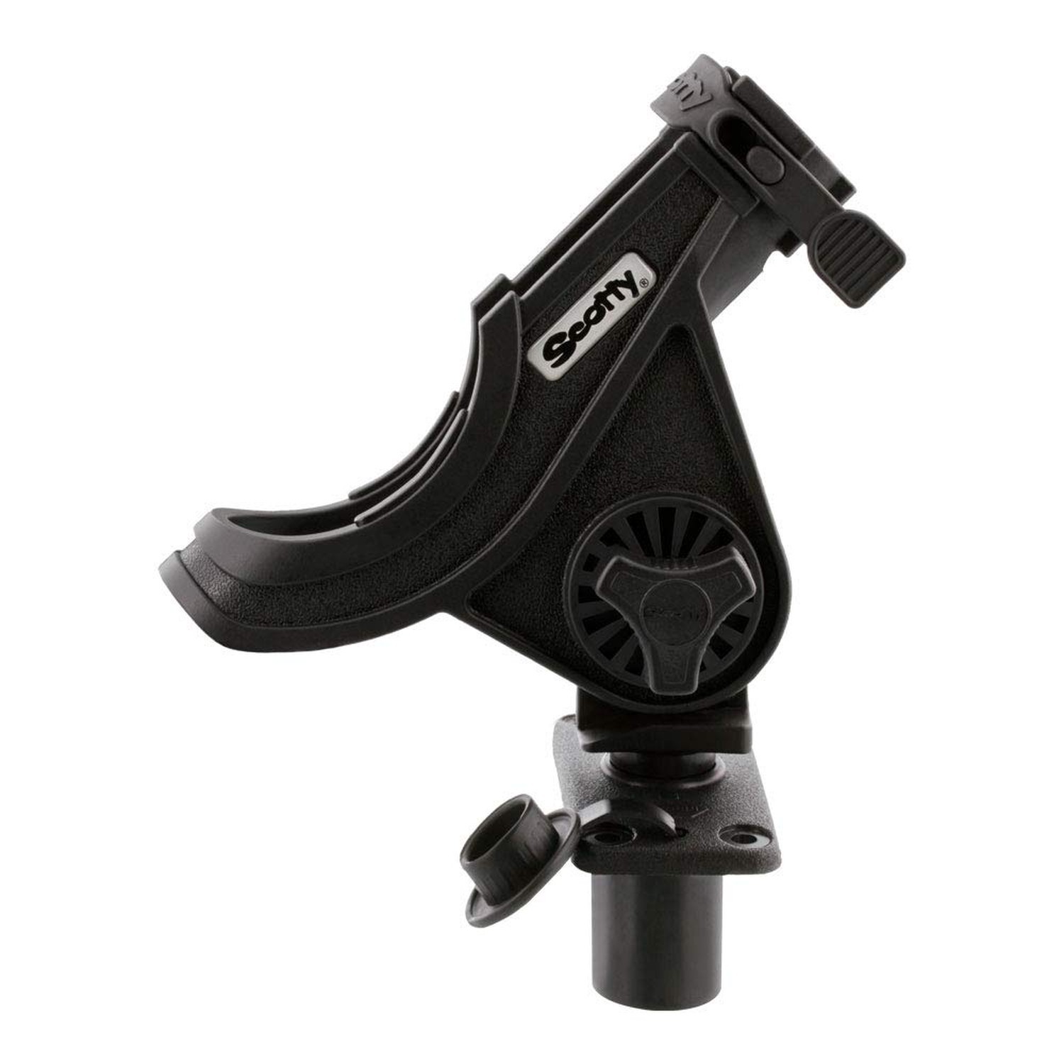 Scotty Baitcaster/Spinning Rod Holder Black with 244 Flush Deck Mount, Small …